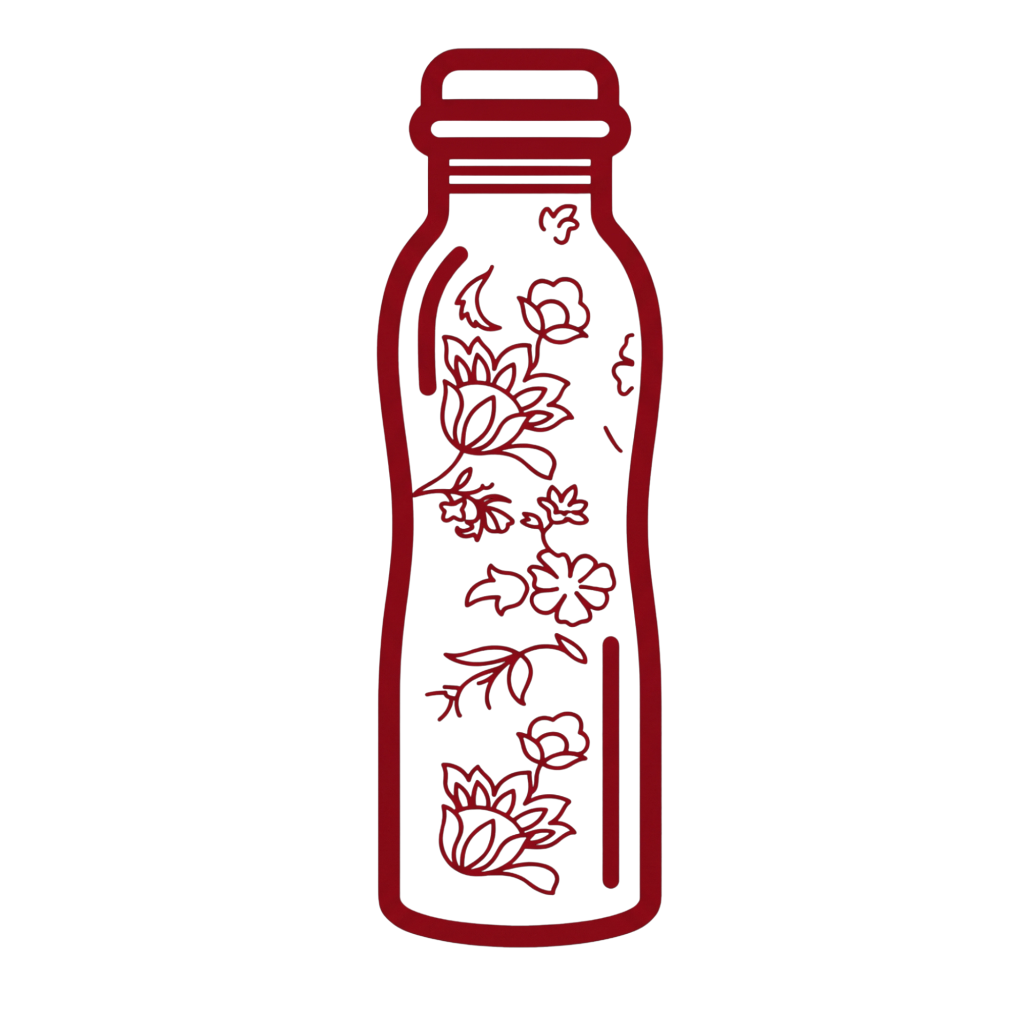 Medená fľaša na vodu vzor Kvetinový, 950 ml, Nature's Own
