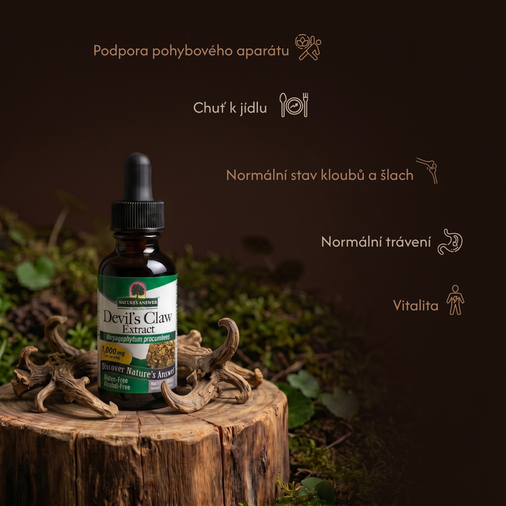 Harpagofyt ležatý (Ďáblův dráp), bylinné kapky, 30 ml, Nature's Answer