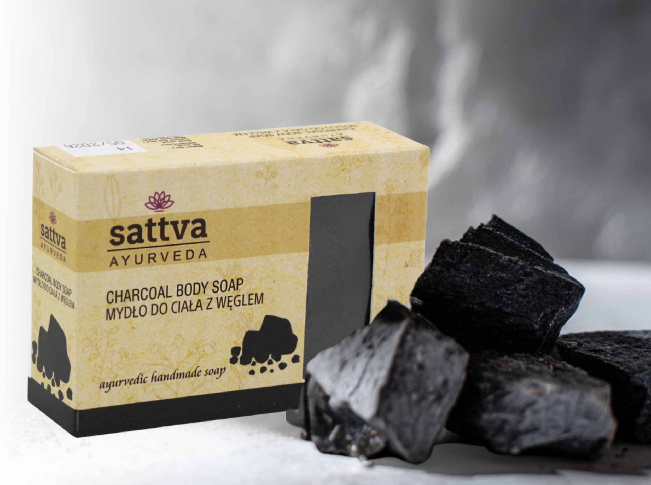 Ájurvédské mýdlo Uhlí, 125 g, Sattva