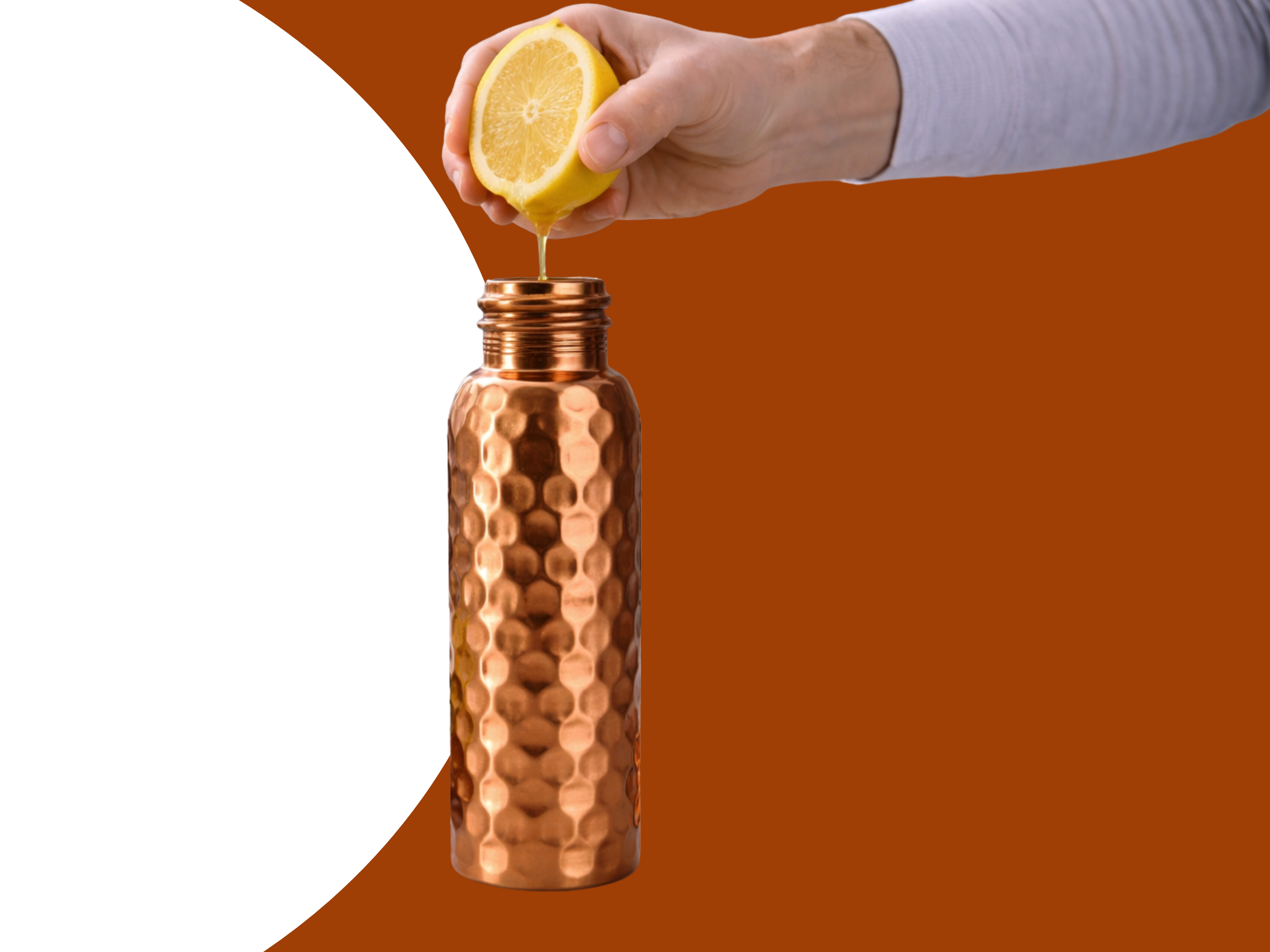 Měděná láhev na vodu vzor Diamant, 950 ml, Nature's Own