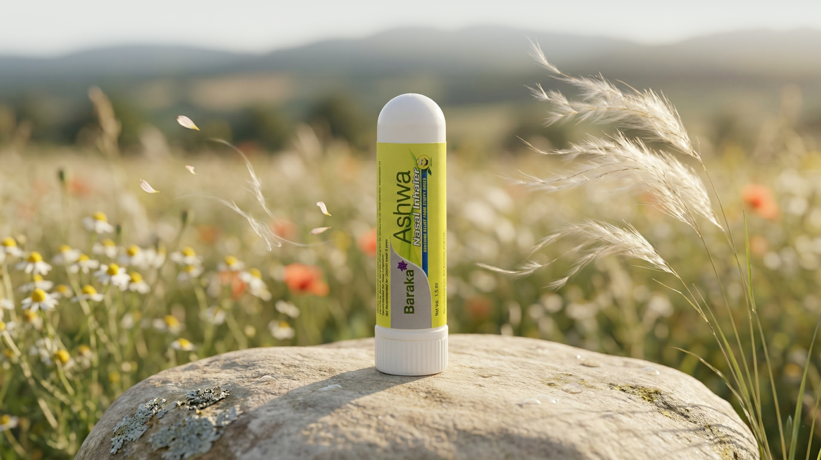 Nosní aroma inhalátor Ashwa s černuchou, 1,5 ml, Baraka