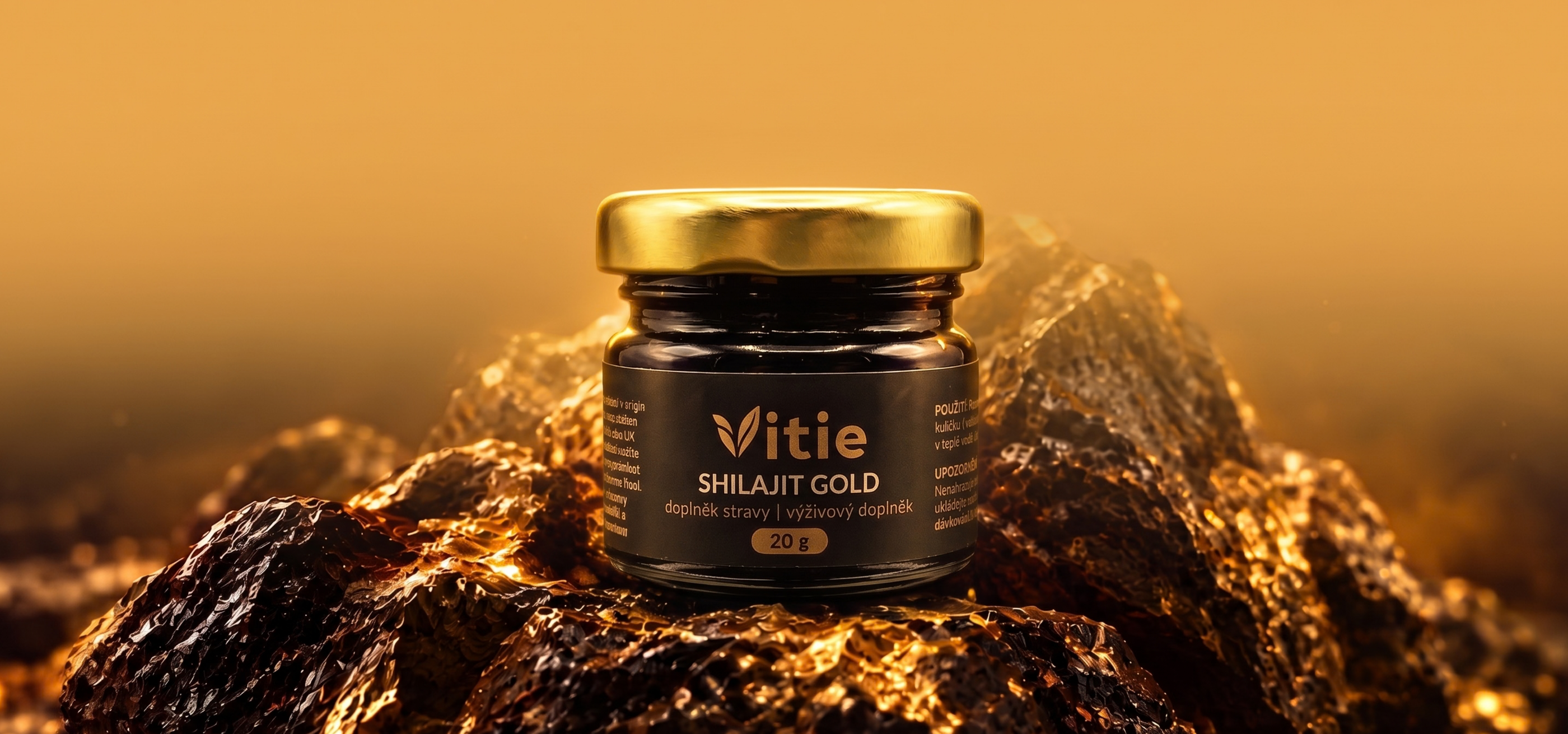 Shilajit Gold – 80 % kyseliny fulvovej, 20 g, Vitie