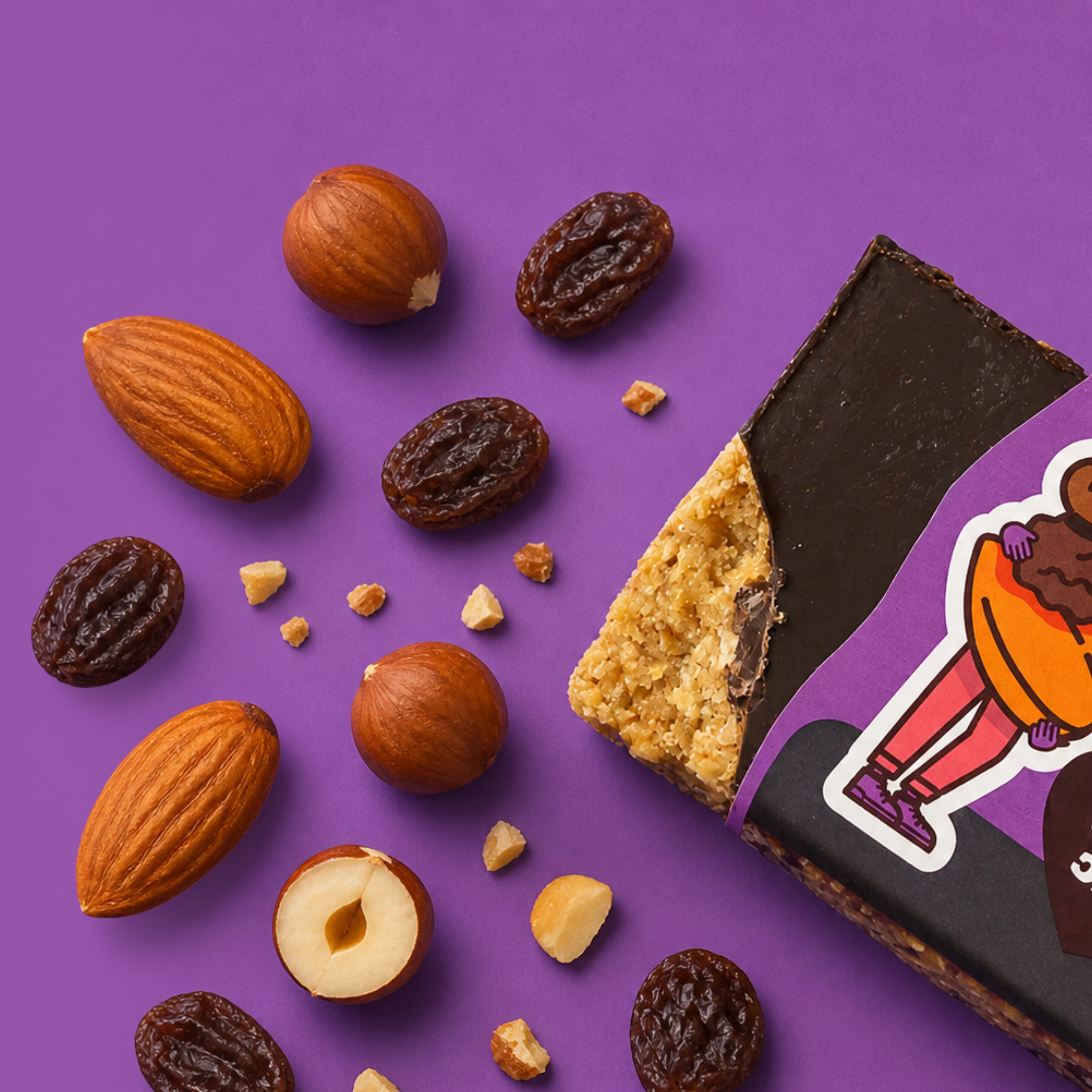 Obří ovesná tyčinka Ořechy, ovoce a čokoláda, 100 g, Ma Baker
