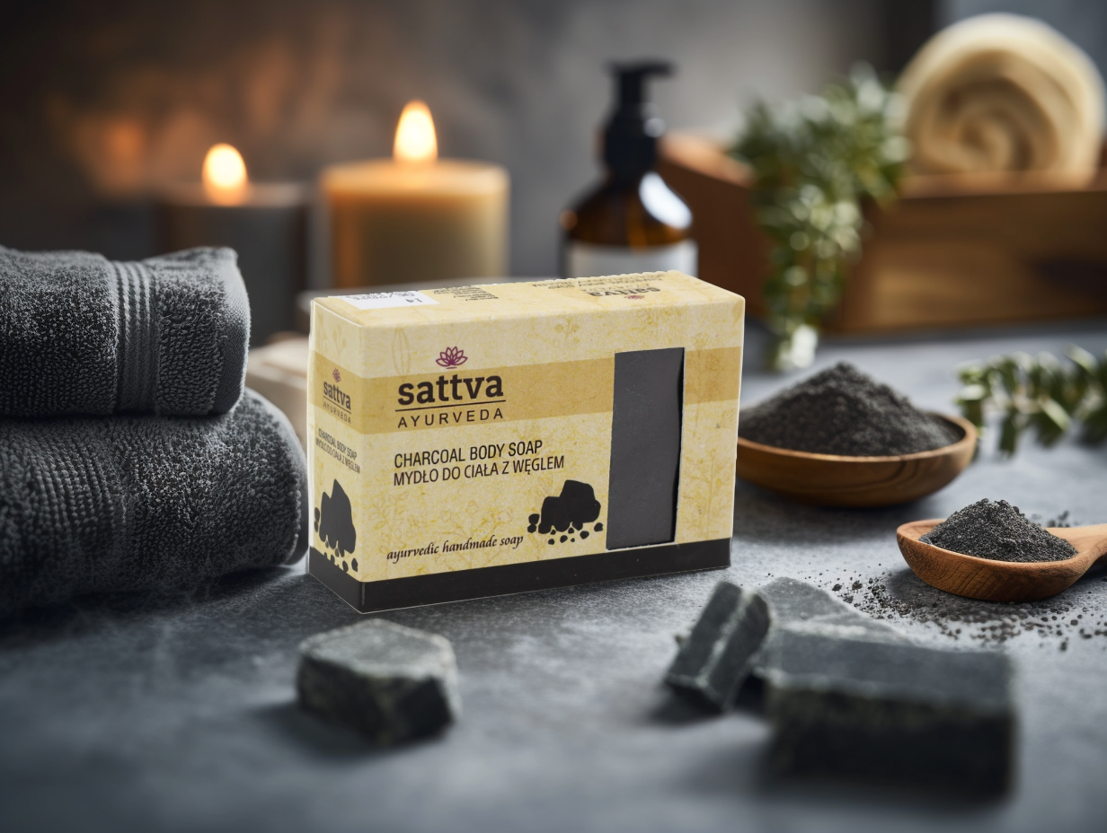 Ájurvédské mýdlo Uhlí, 125 g, Sattva