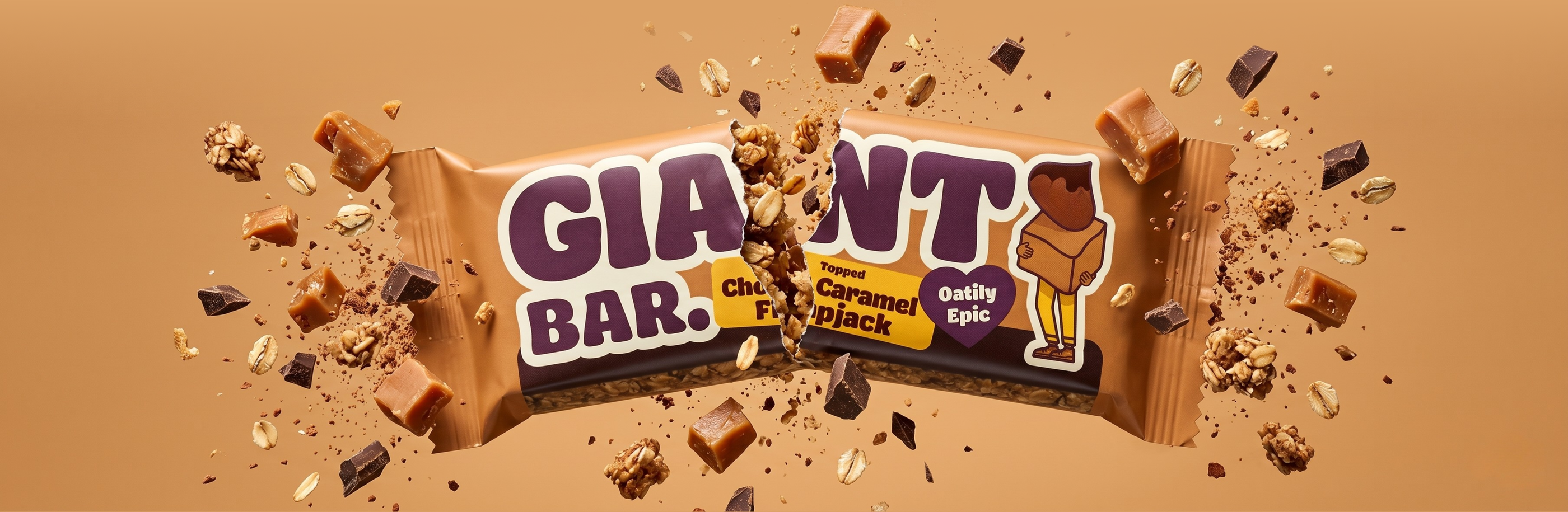 Obří ovesná tyčinka Karamel s belg. čokoládou, 100 g, Ma Baker