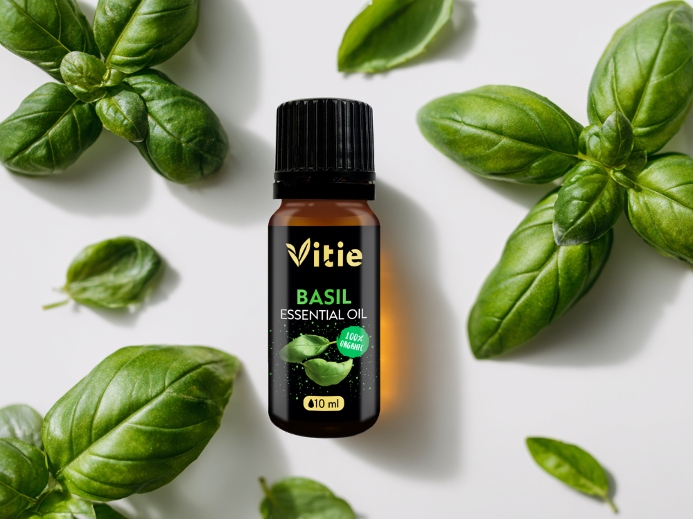 100% BIO Esenciální olej Bazalka pravá, 10ml, Vitie
