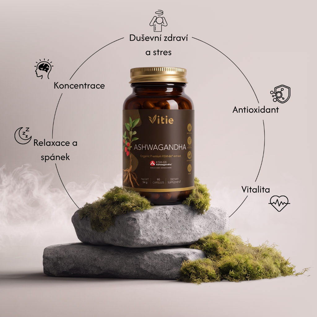 BIO Ašvaganda KSM-66® extrakt – 5 % withanolidů, 90 kapslí, Vitie