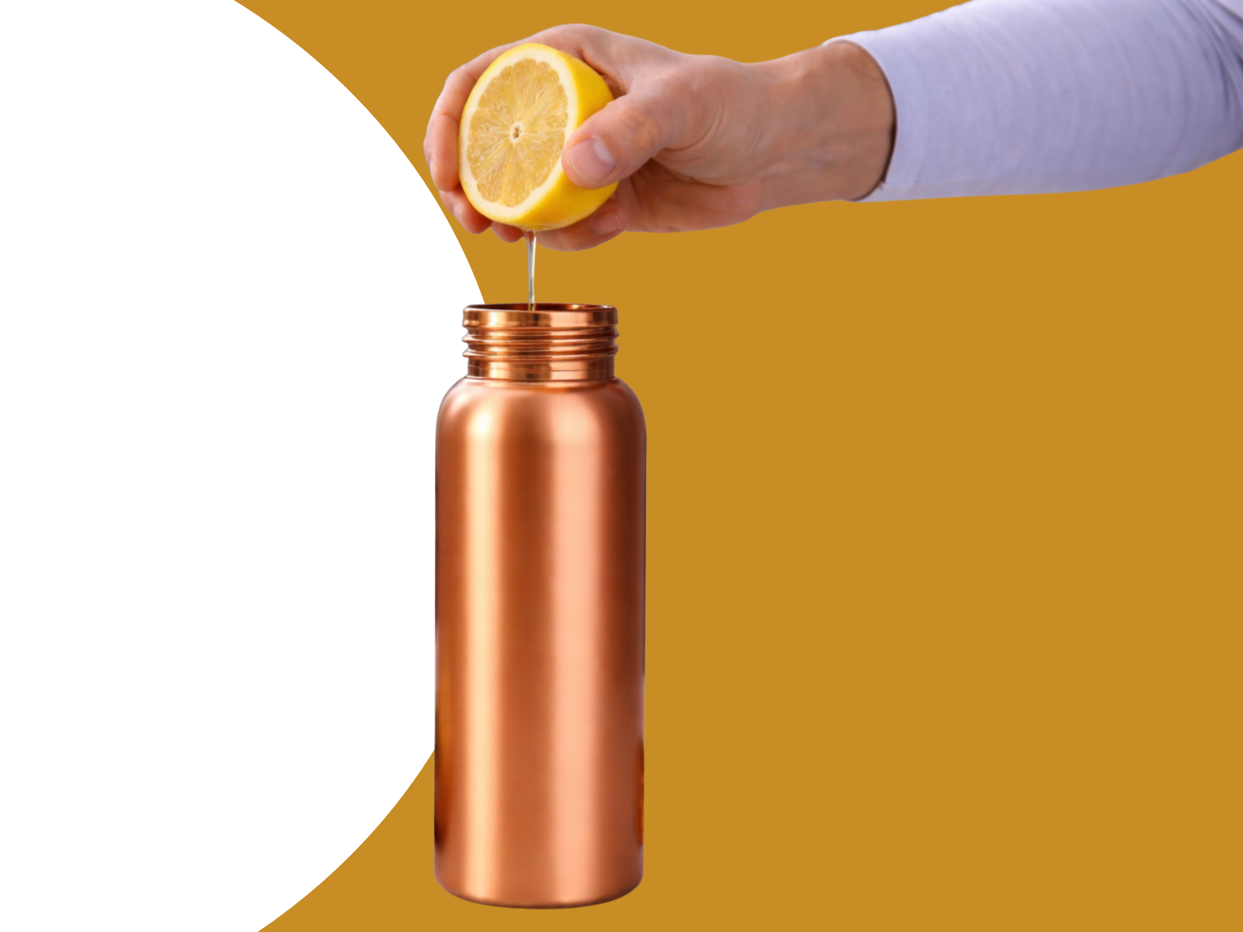 Měděná láhev na vodu vzor Hladký, 950 ml, Nature's Own