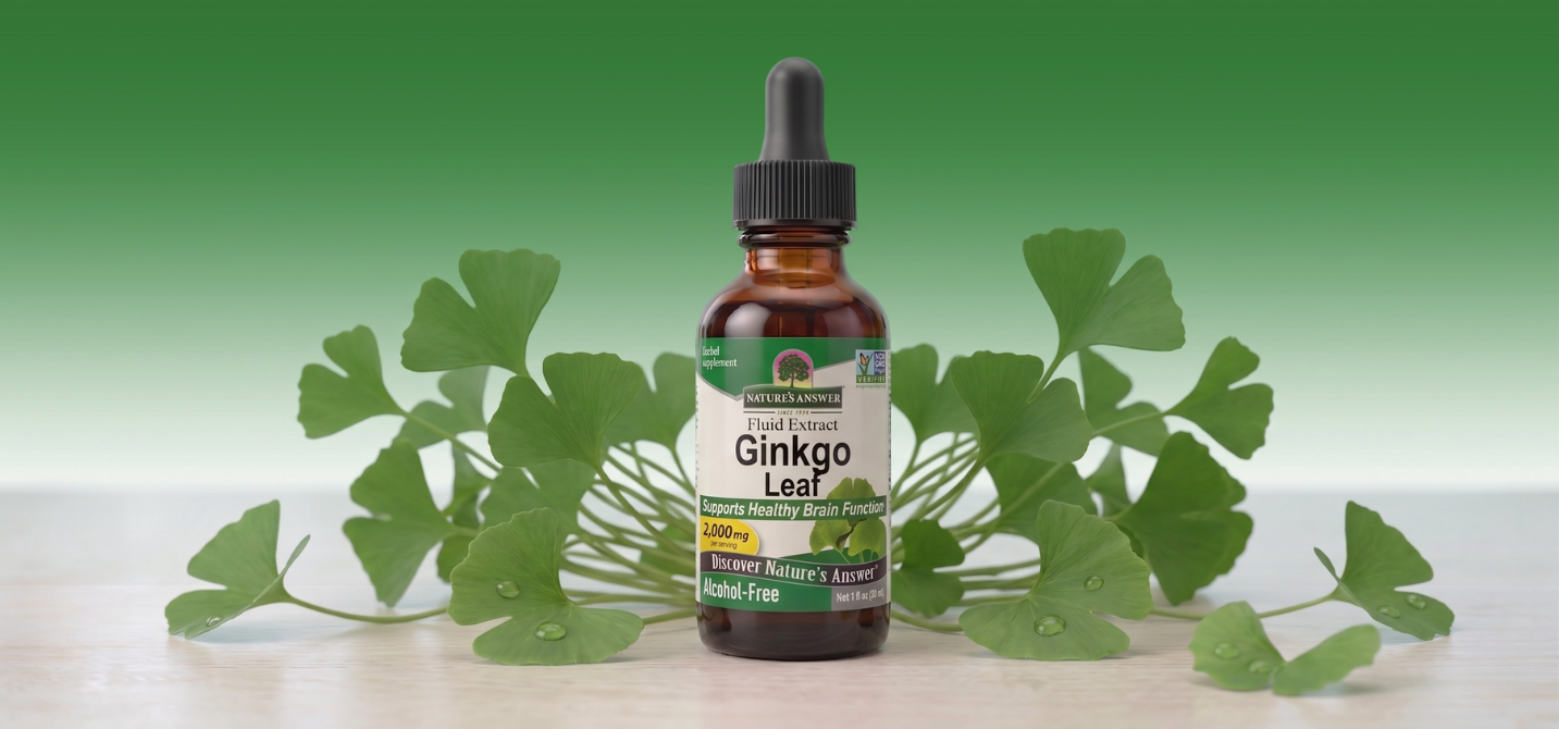 Ginkgo biloba, bylinné kapky, 30 ml, Nature's Answer
