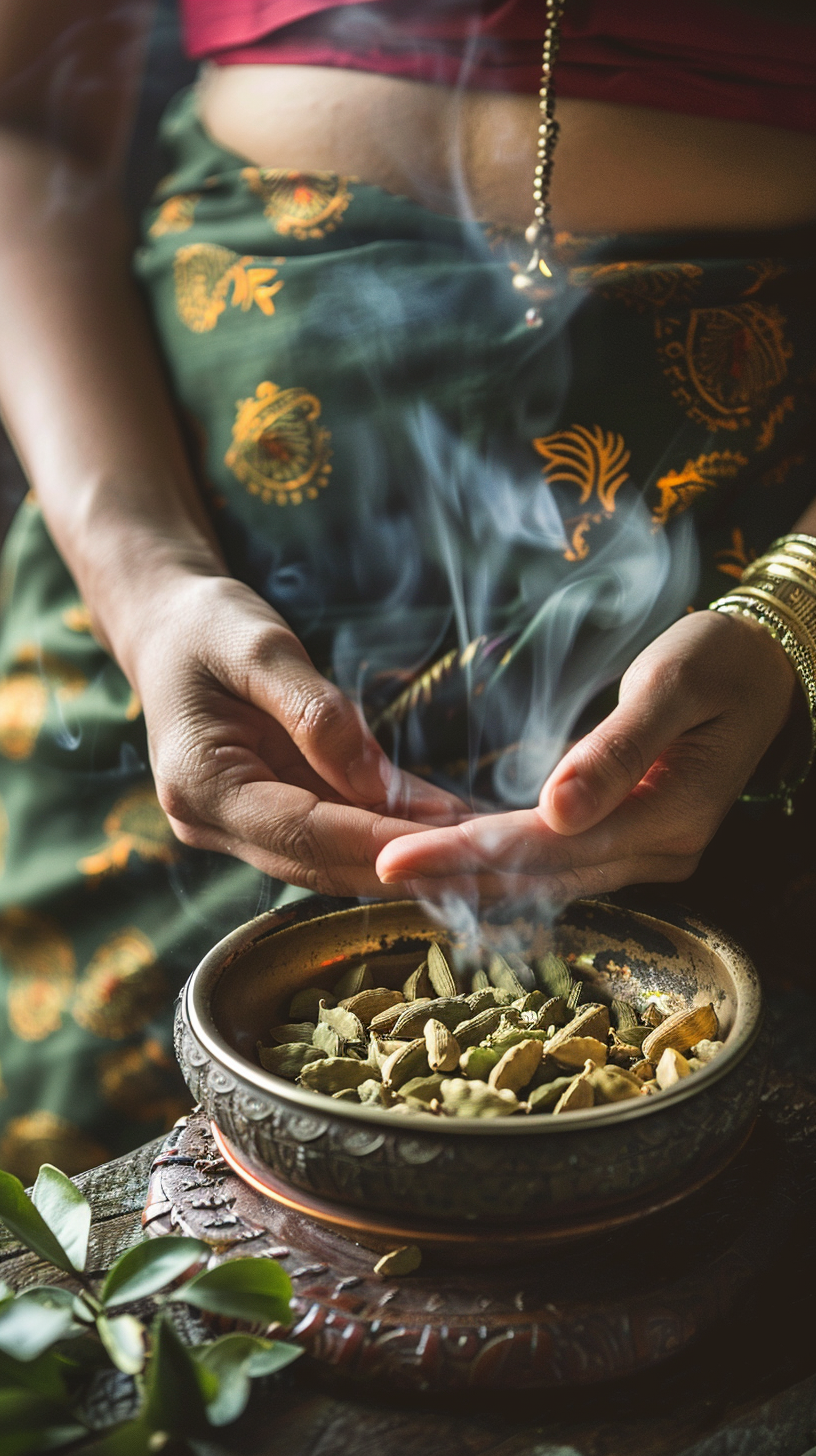 Vonné tyčinky Kardamom, 15 ks, Sattva