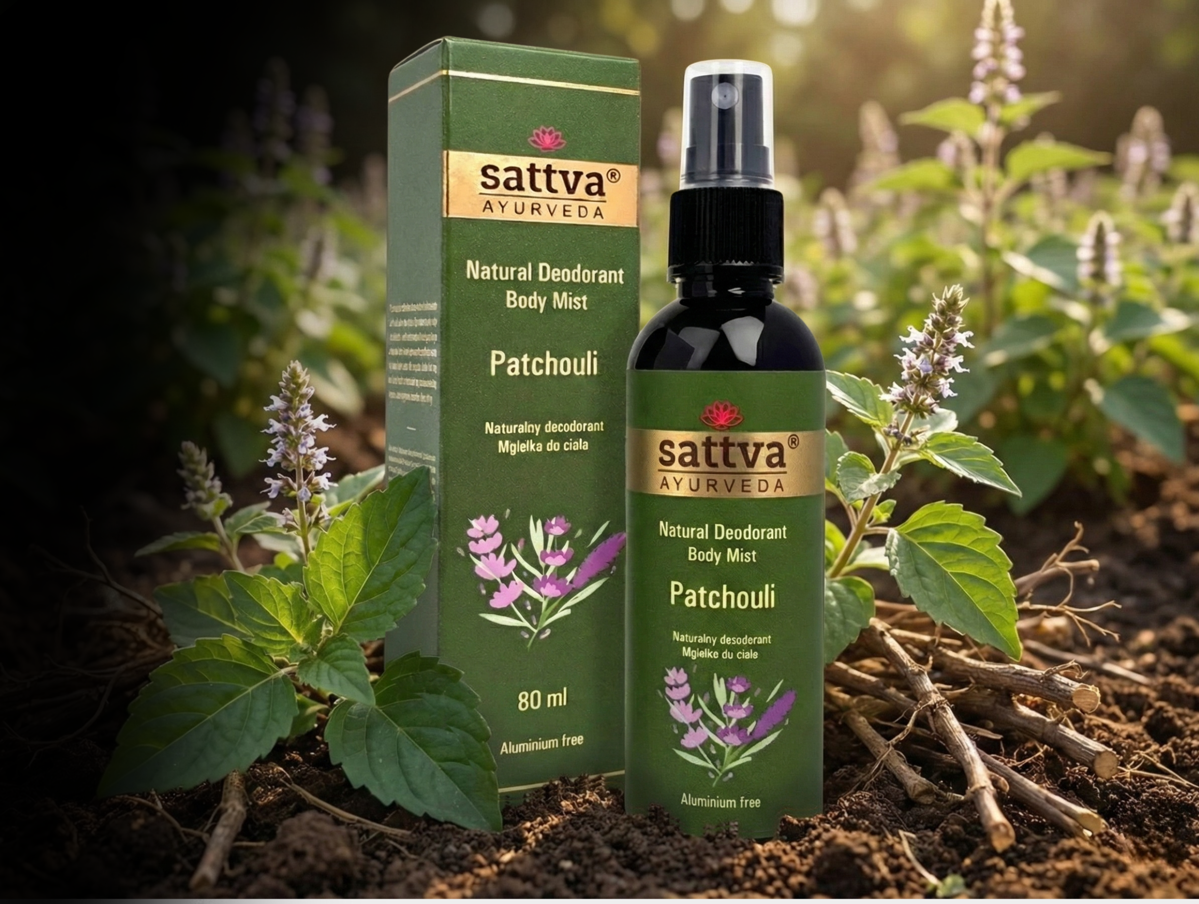 Přírodní deodorant Patchouli, 80 ml, Sattva