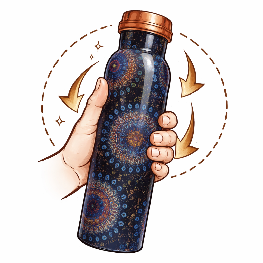 Měděná láhev na vodu vzor Mandala, 950 ml, Nature's Own