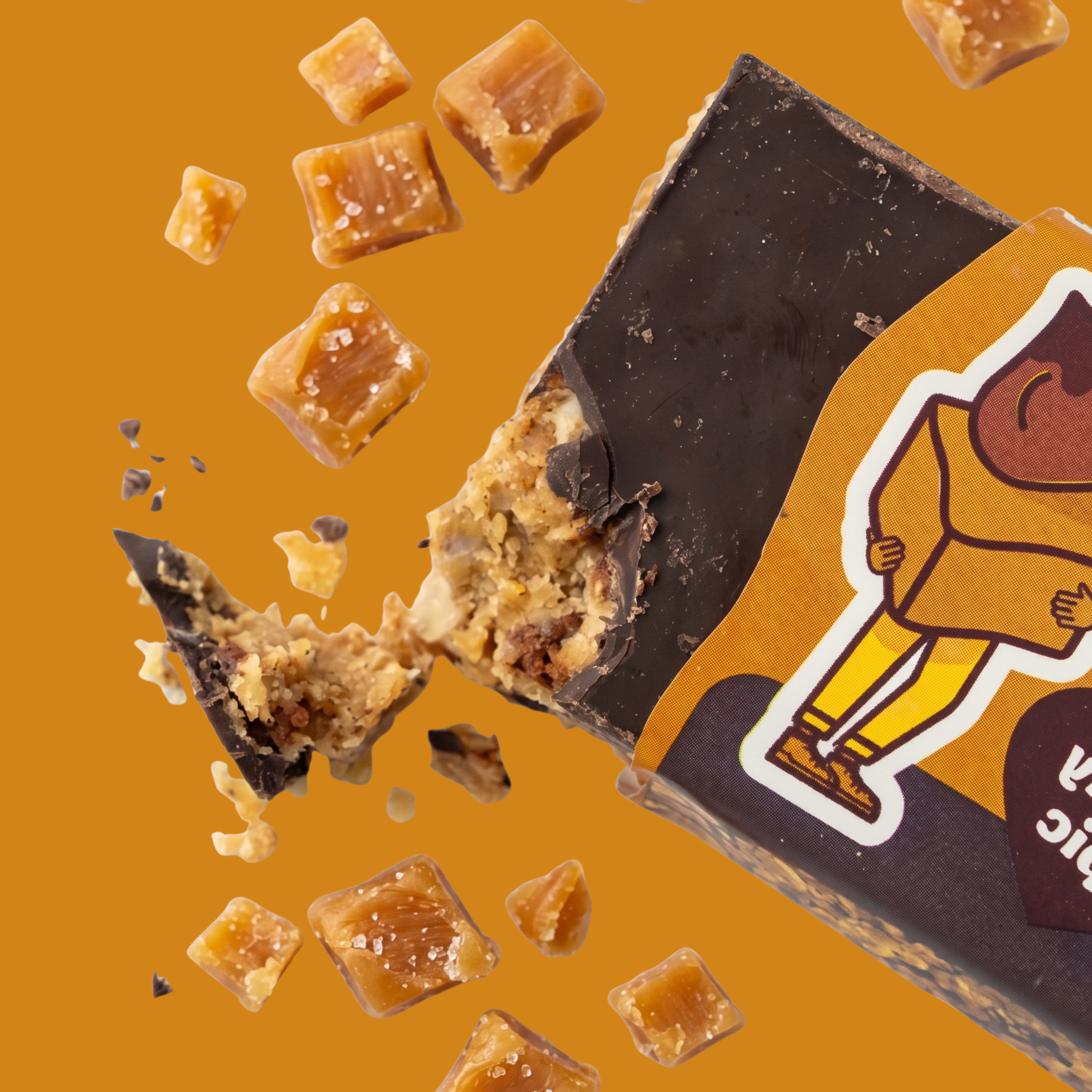 Obří ovesná tyčinka Karamel s belg. čokoládou, 100 g, Ma Baker