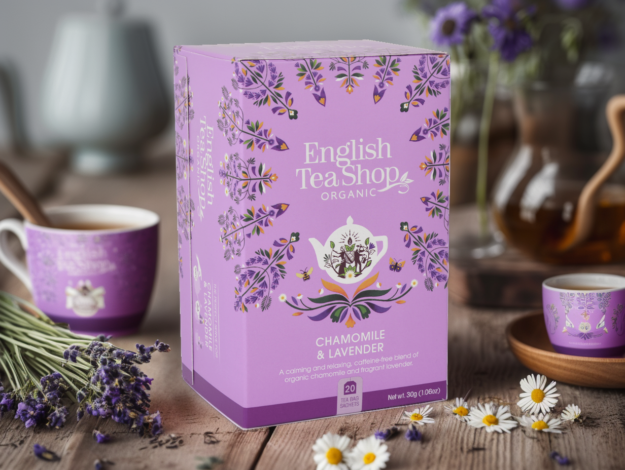 BIO čaj Heřmánek a levandule, 20 sáčků, English Tea Shop