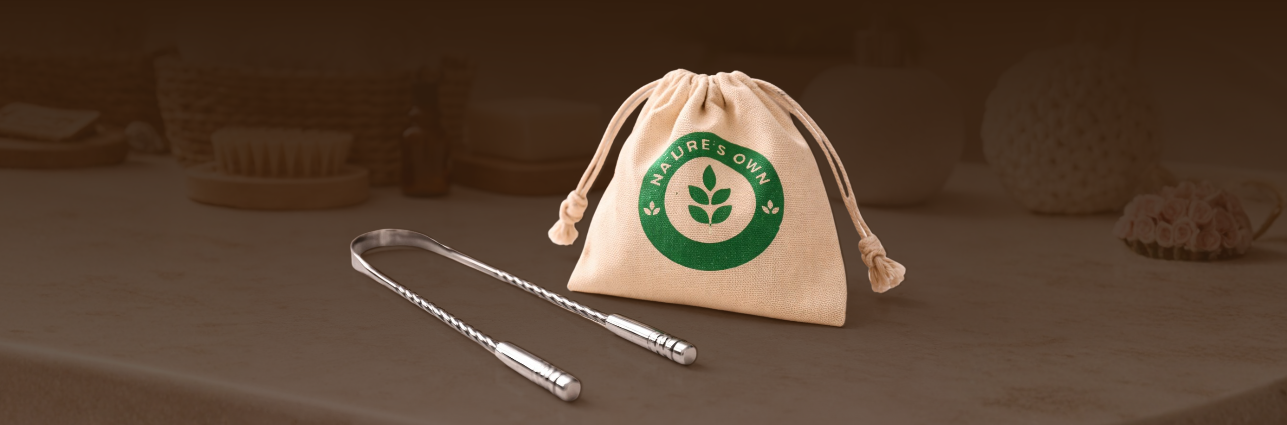 Škrabka na jazyk nerezová, 1 ks, Nature's Own