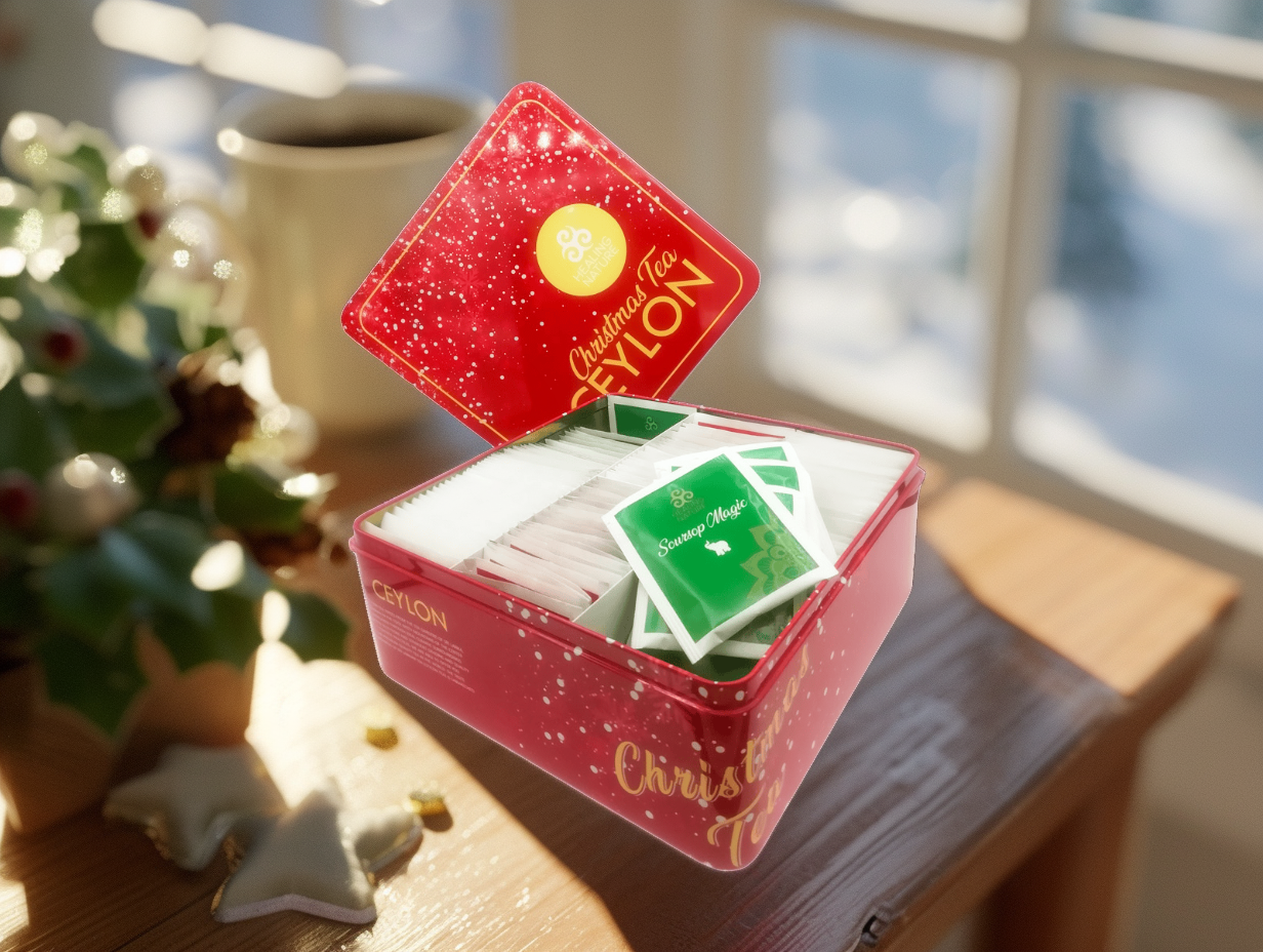 Vánoční čaj - kolekce 6 cejlonských čajů, 120 sáčků, Healing Nature
