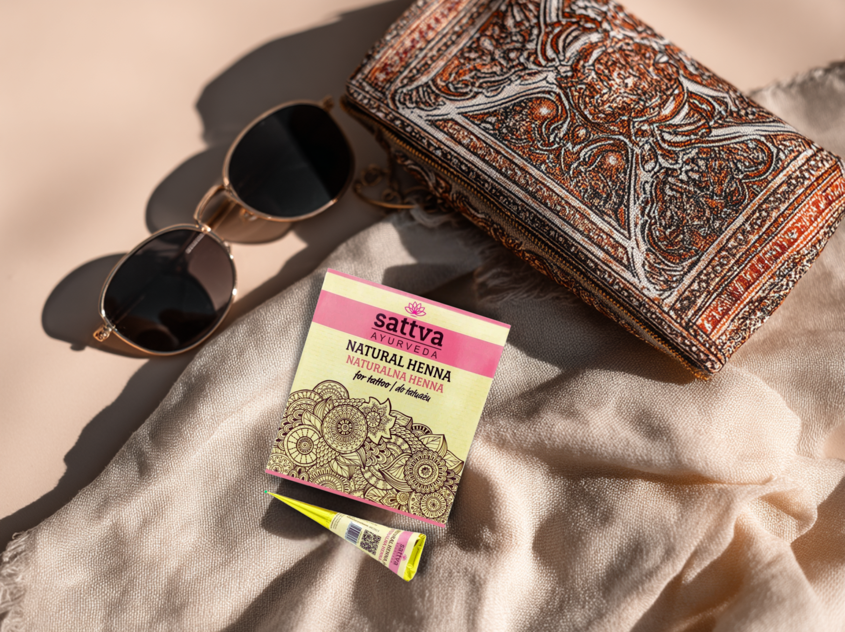 Henna na tělo hnědá, 30 g, Sattva