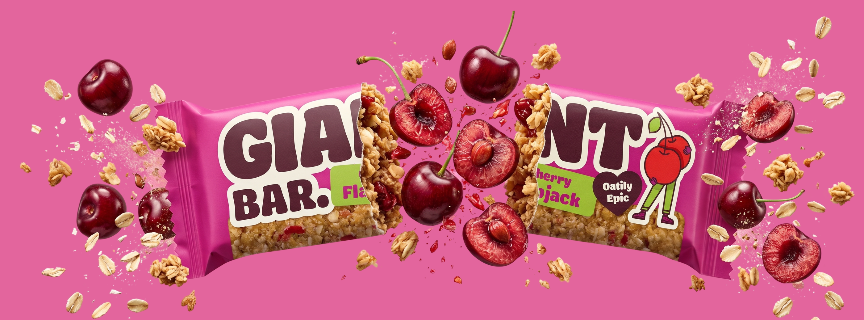 Obří ovesná tyčinka Višňová, 90 g, Ma Baker