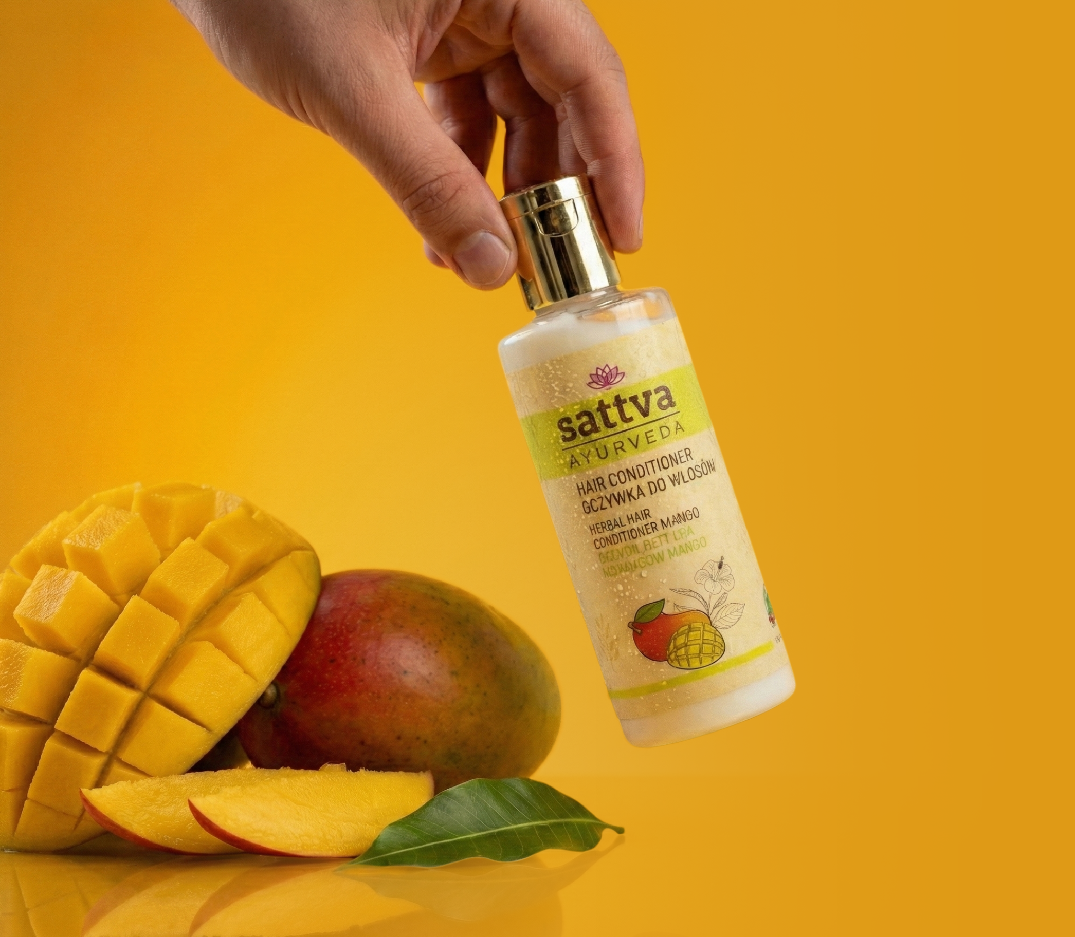 Bylinný vlasový kondicionér Mango, 210 ml, Sattva