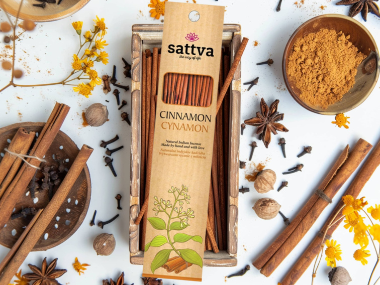 Vonné tyčinky Skořice, 15 ks, Sattva