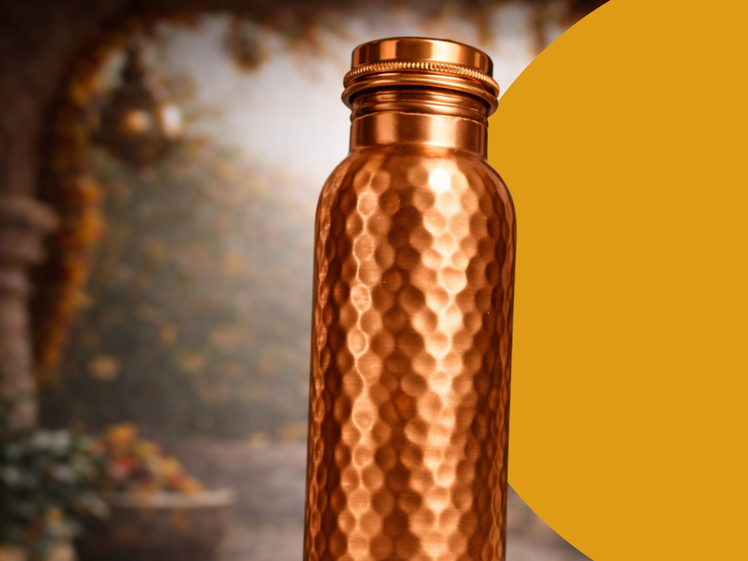 Měděná láhev na vodu vzor Tepaný, 950 ml, Nature's Own