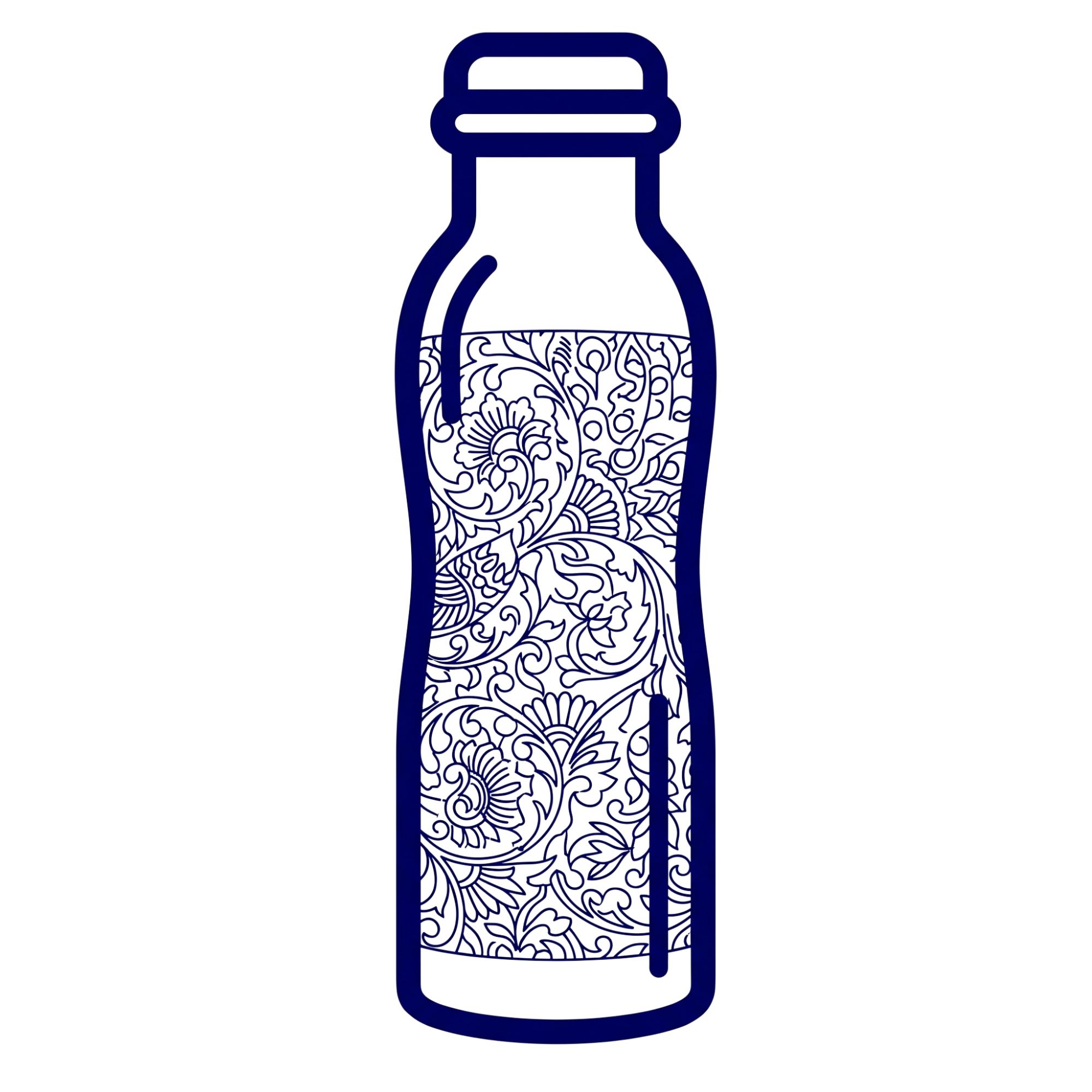 Medená fľaša na vodu vzor Gravírovanie, 950 ml, Nature's Own
