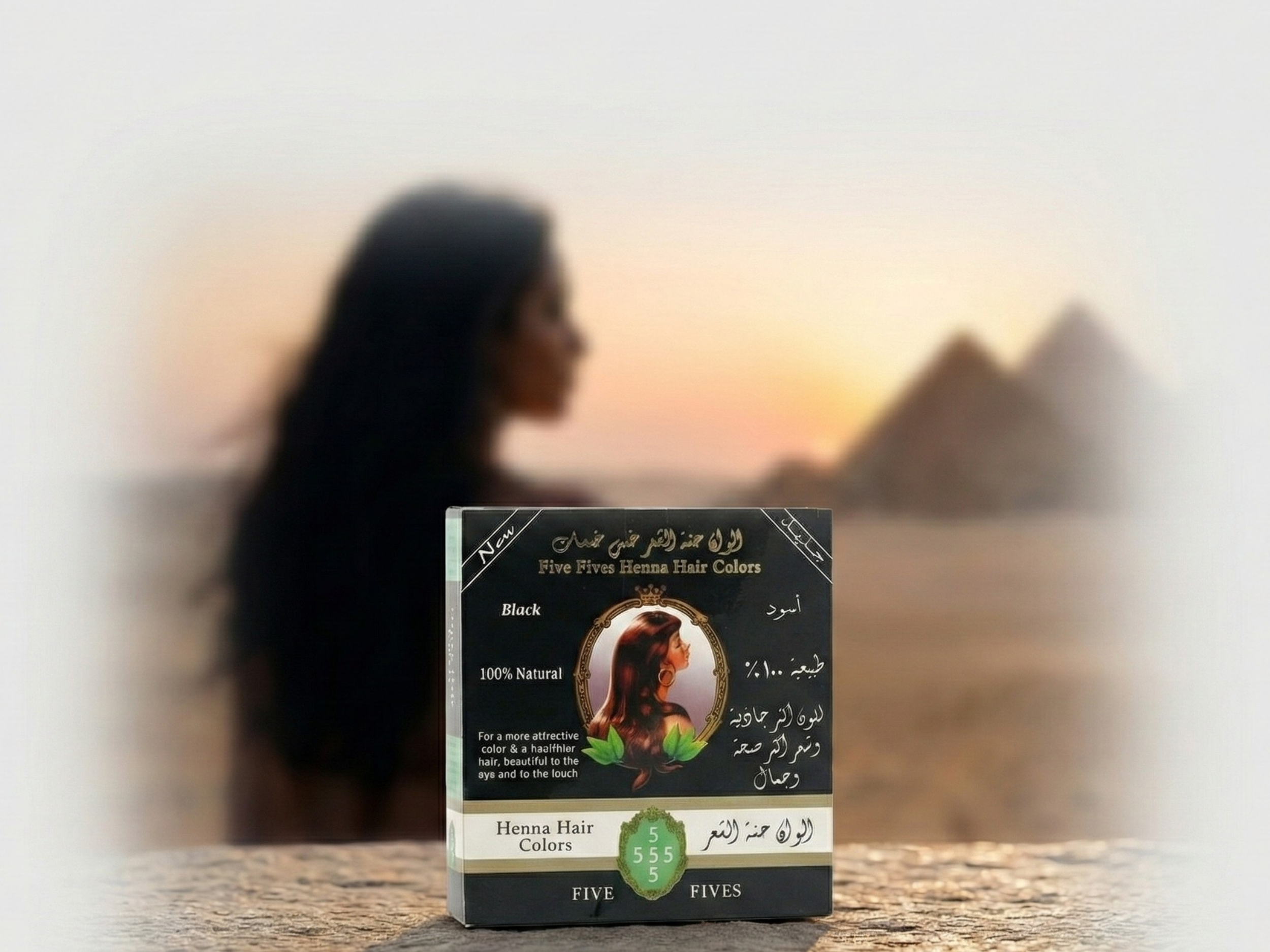 Henna na vlasy černá, 100 g, Five Fives