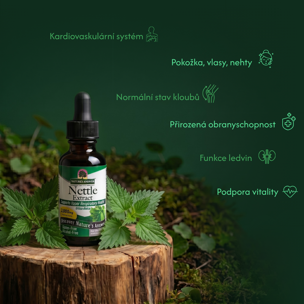 Kopřiva dvoudomá, bylinné kapky, 30 ml, Nature's Answer