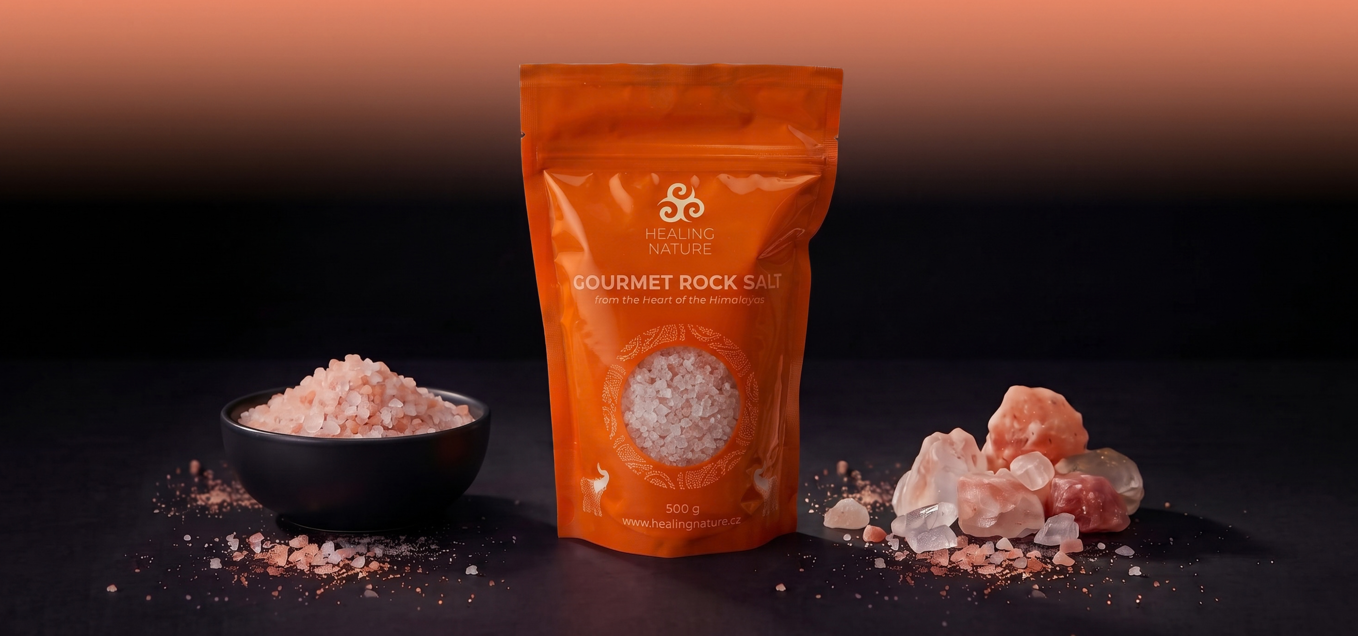 Jídelní himálajská sůl růžová hrubá, 500 g, Healing Nature