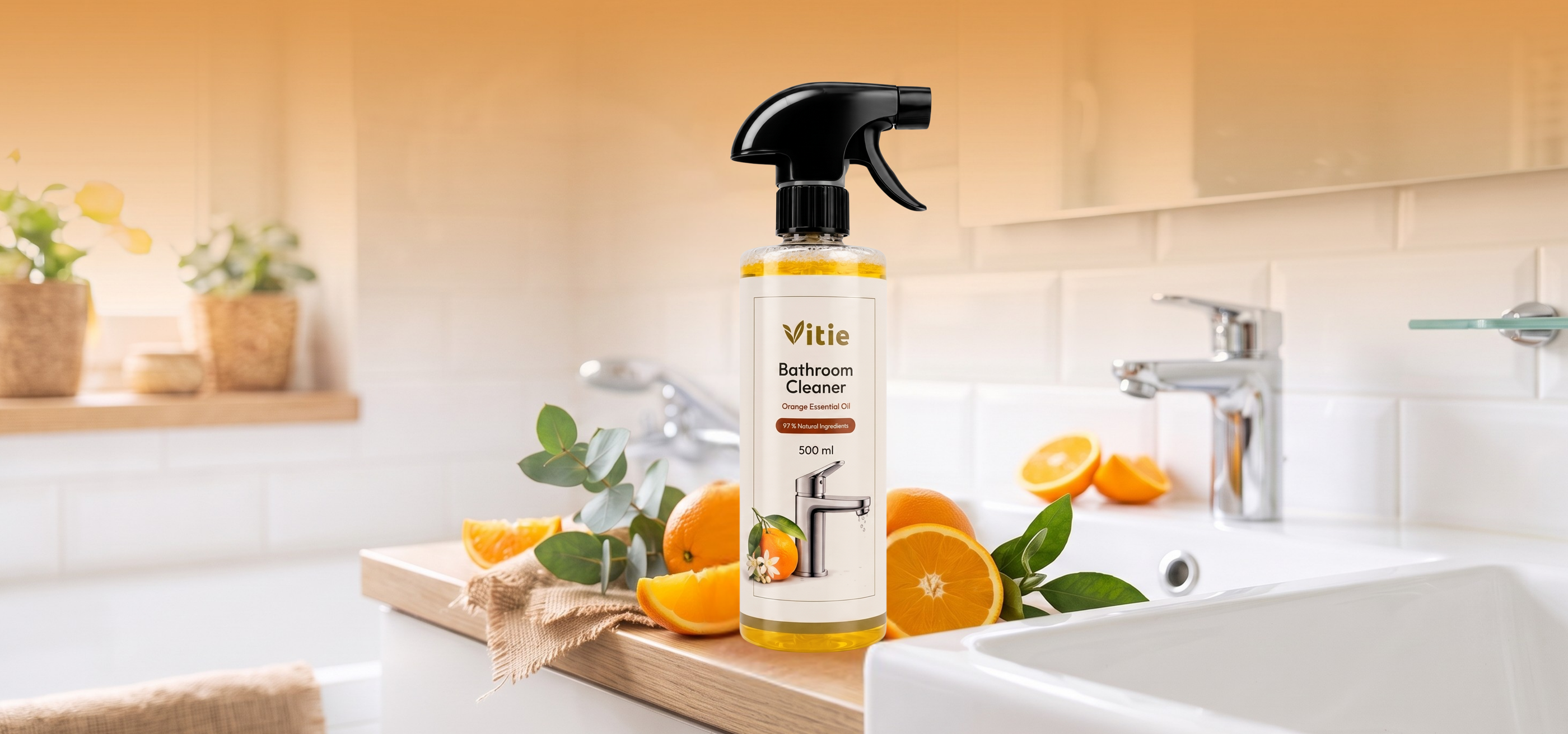 Ekologický čistič na koupelny s přírodním složením, 500 ml, Vitie