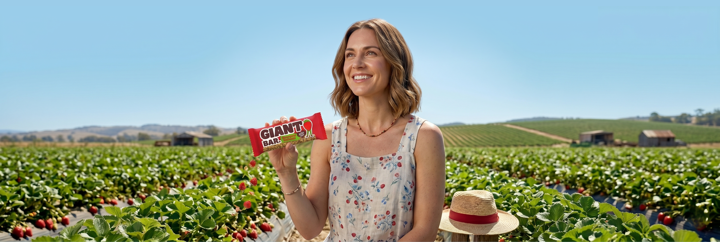 Obří ovesná tyčinka Jahodová, 90 g, Ma Baker