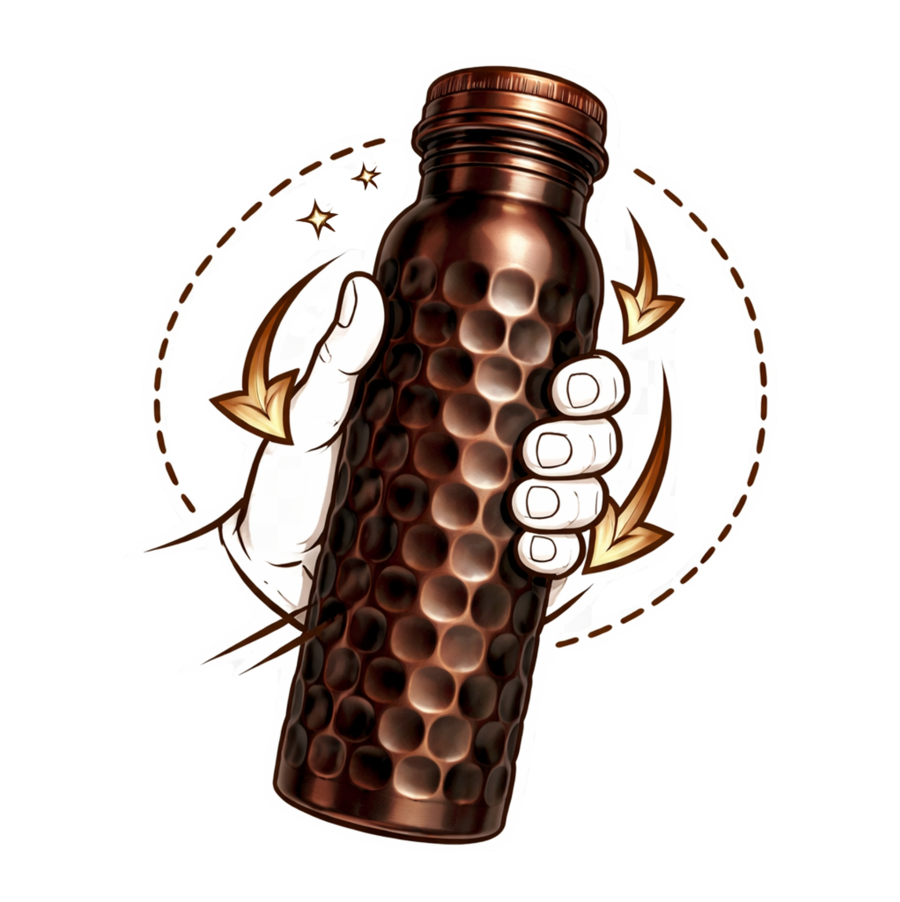 Měděná láhev na vodu vzor Starožitný Diamant, 950 ml, Nature's Own