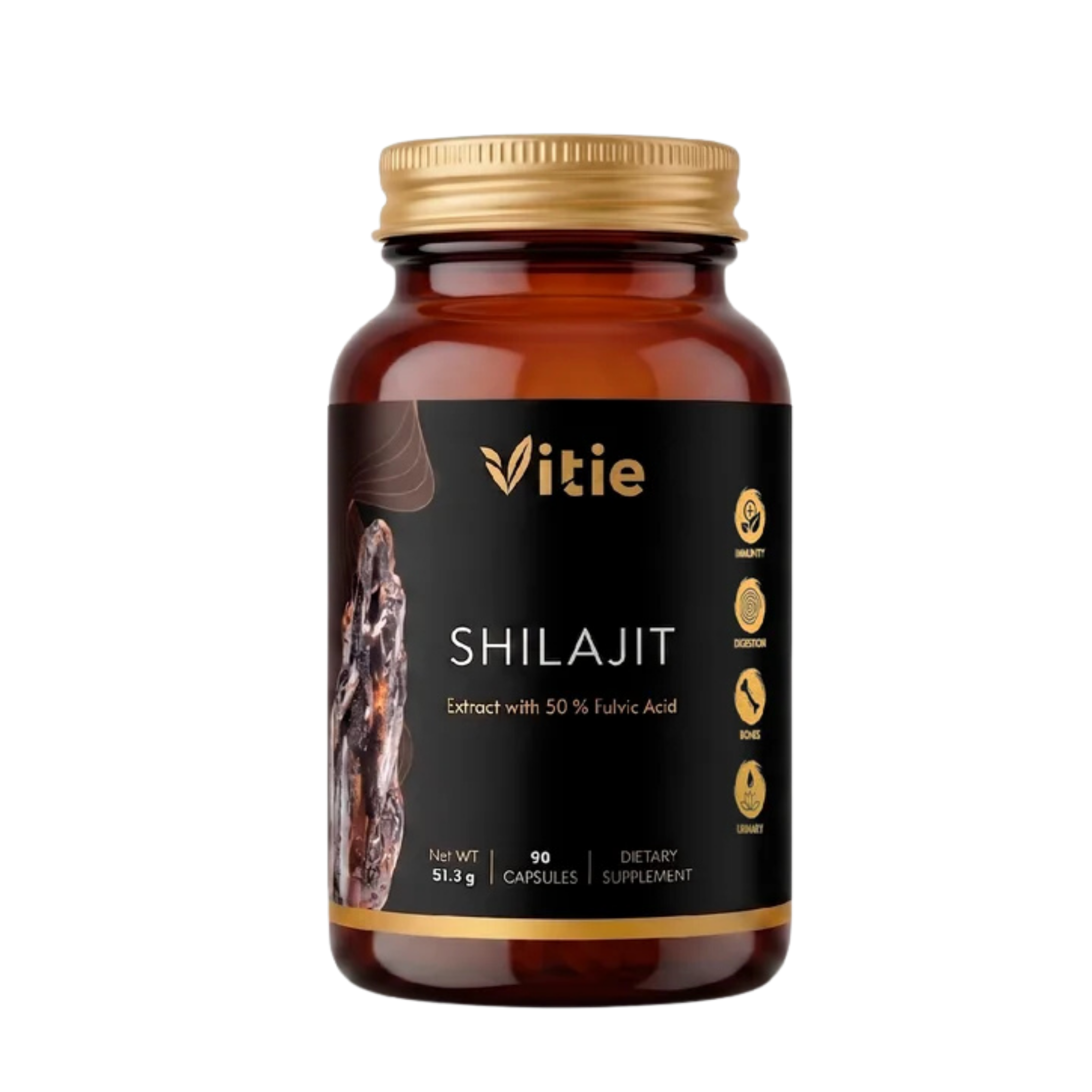 Shilajit Gold – 80 % kyseliny fulvovej, 20 g, Vitie