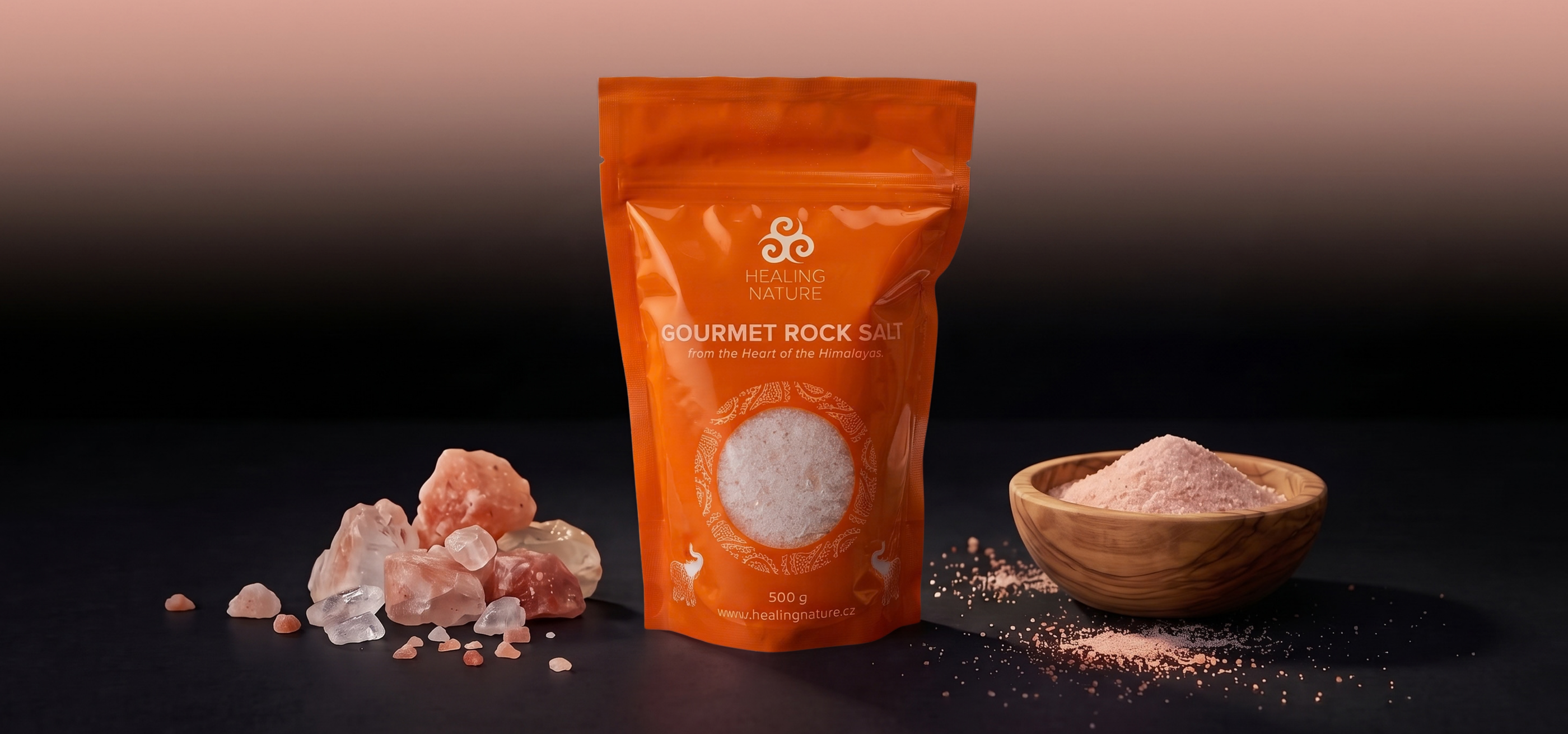 Jídelní himálajská sůl růžová jemná, 500 g, Healing Nature