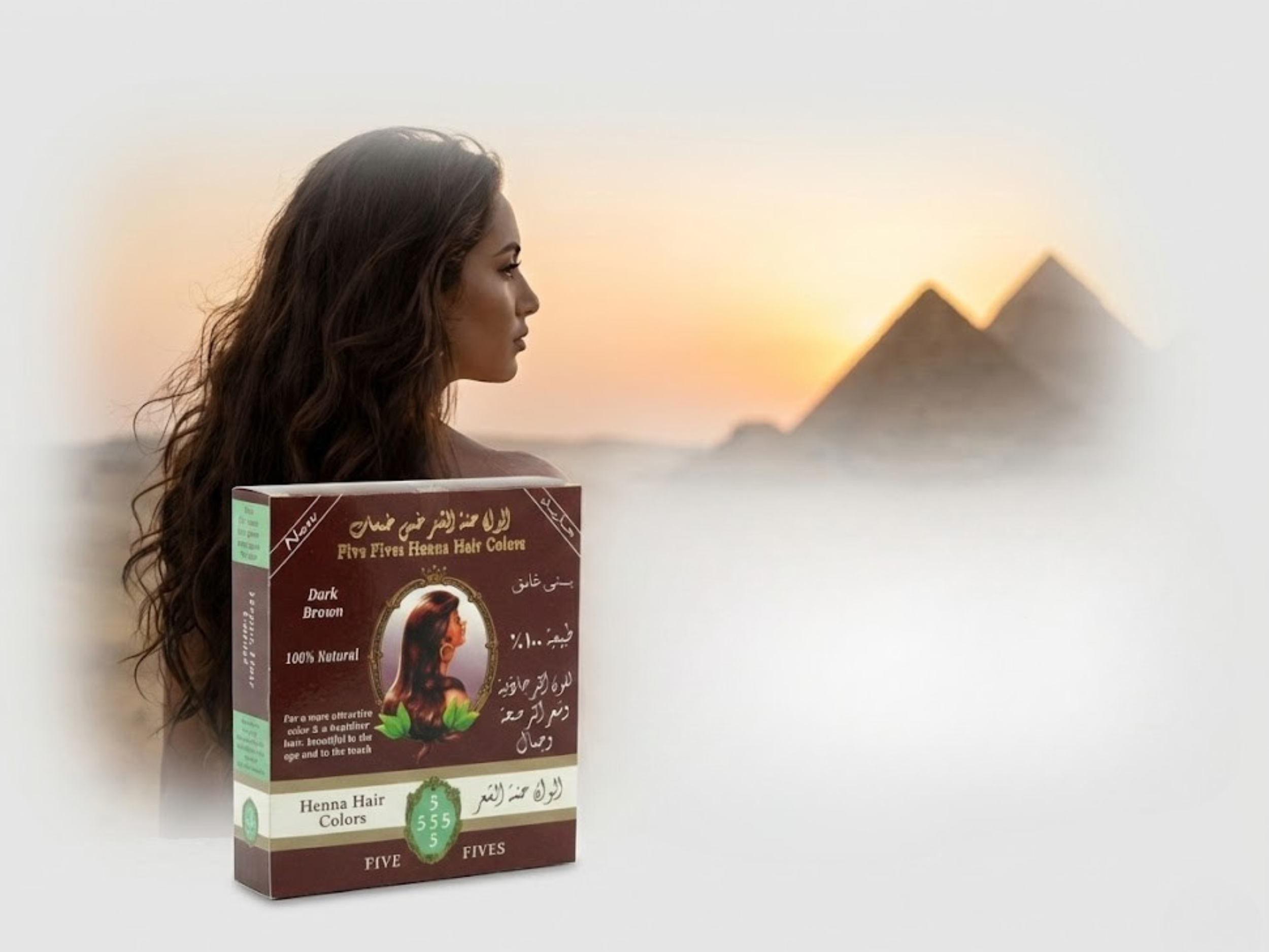 Henna na vlasy tmavě hnědá, 100 g, Five Fives