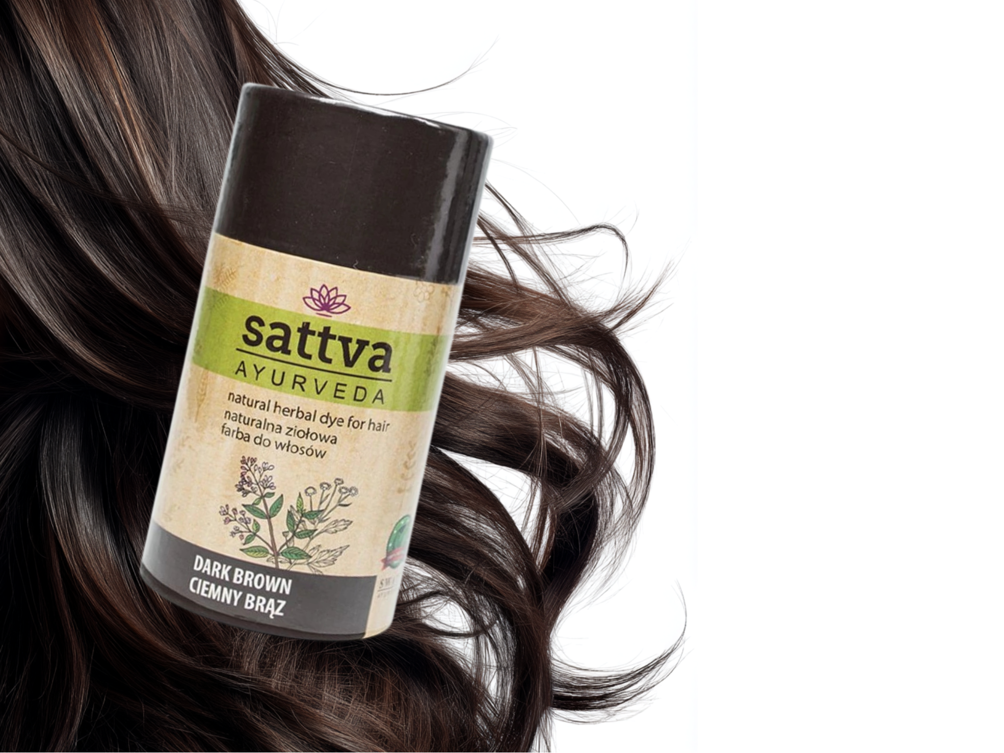 Henna Vlasy - Tmavě Hnědá, 150 g, Sattva