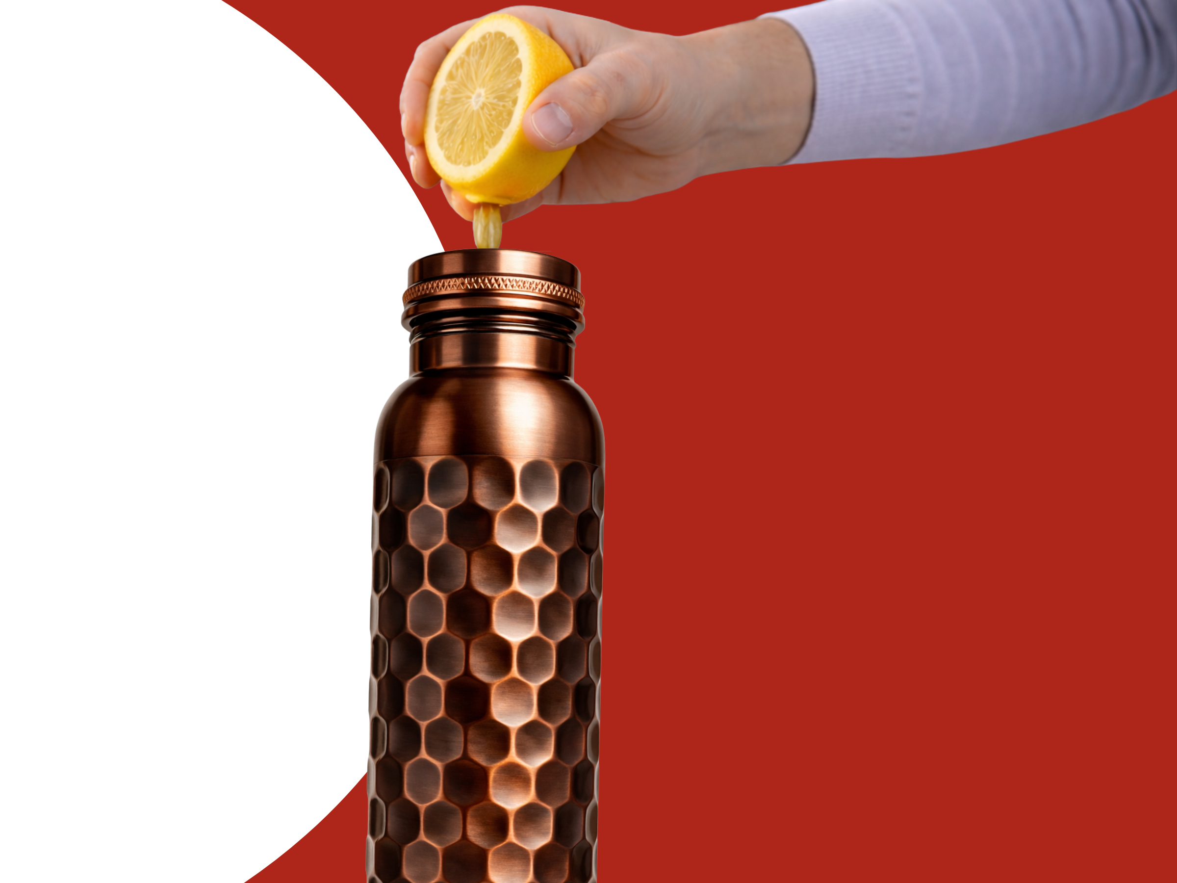 Měděná láhev na vodu vzor Starožitný Diamant, 950 ml, Nature's Own