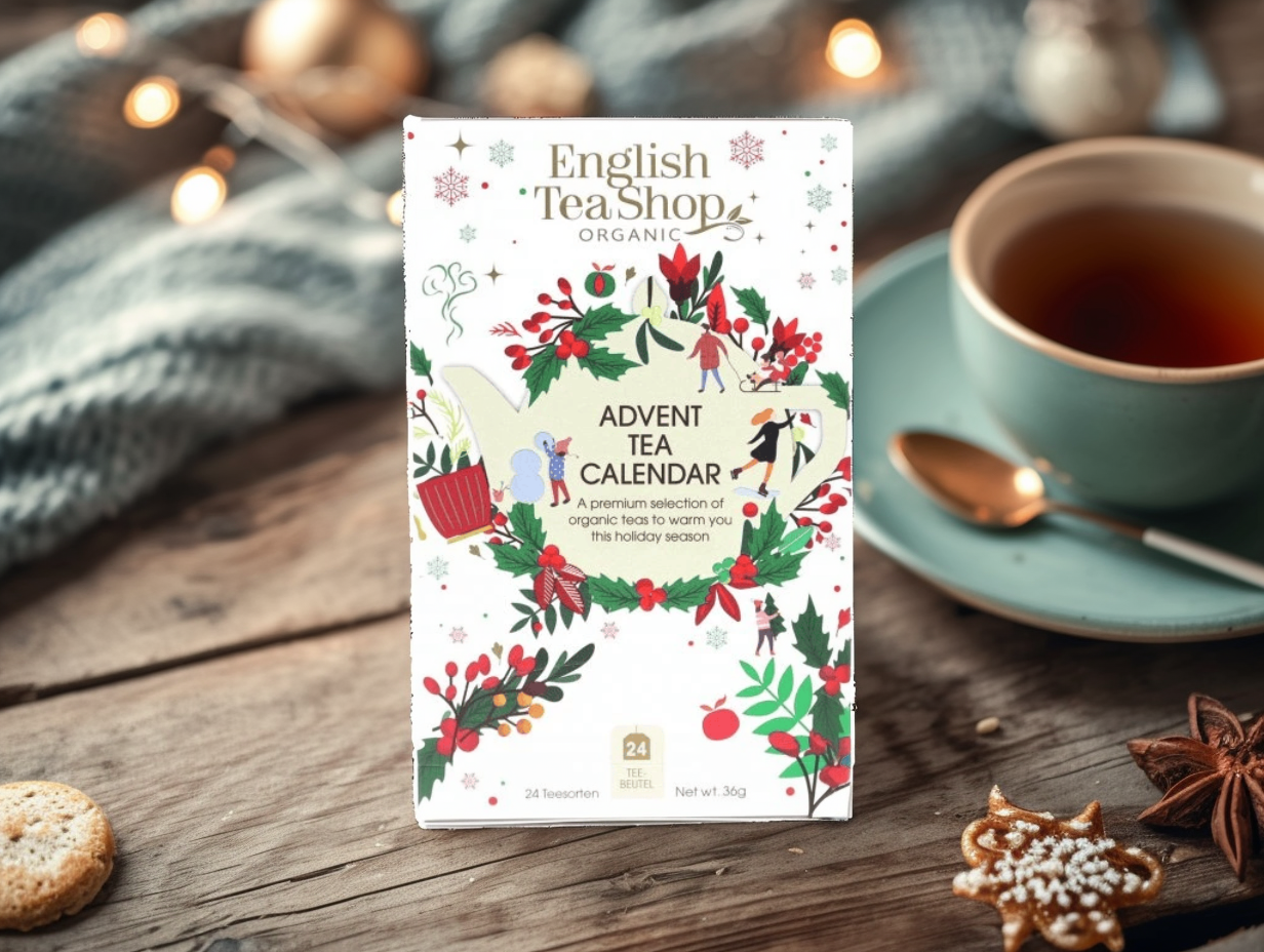 BIO Vánoční čaj - Adventní kalendář bílý, 25 sáčků, English Tea Shop