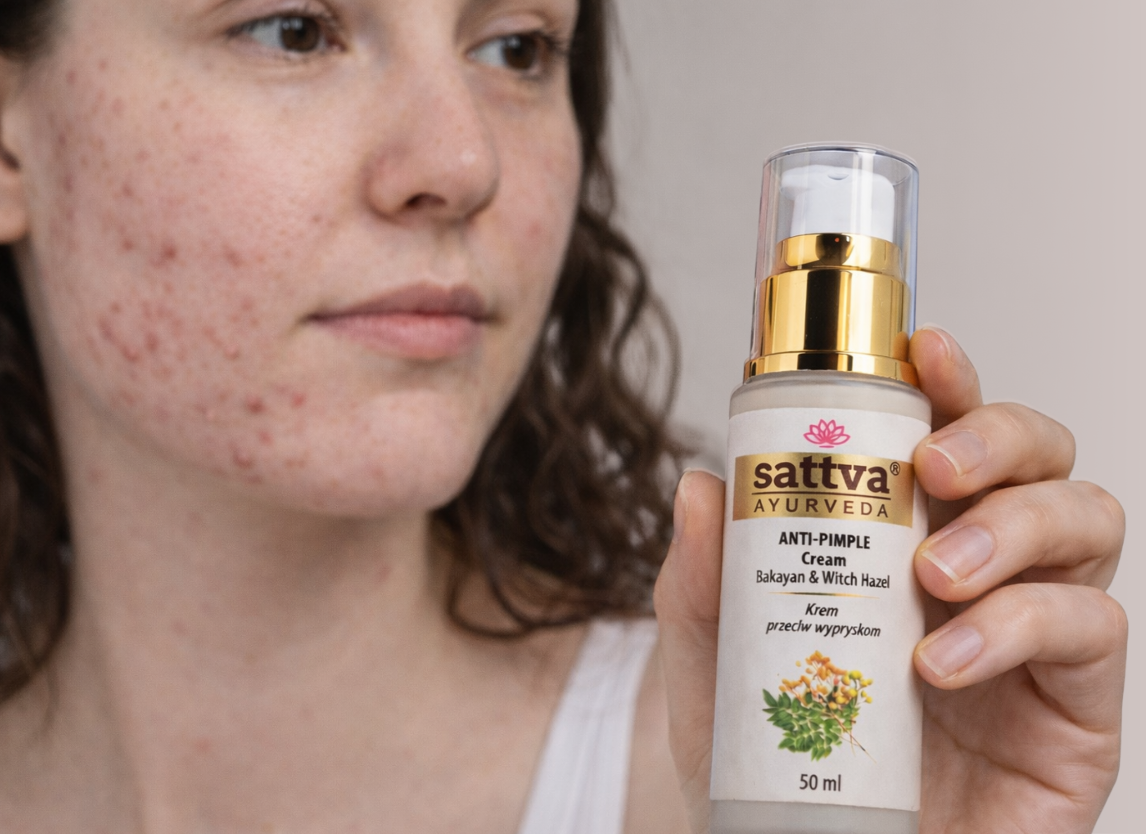 Pro-age Ájurvédský krém proti akné a pupínkům, 50 ml, Sattva