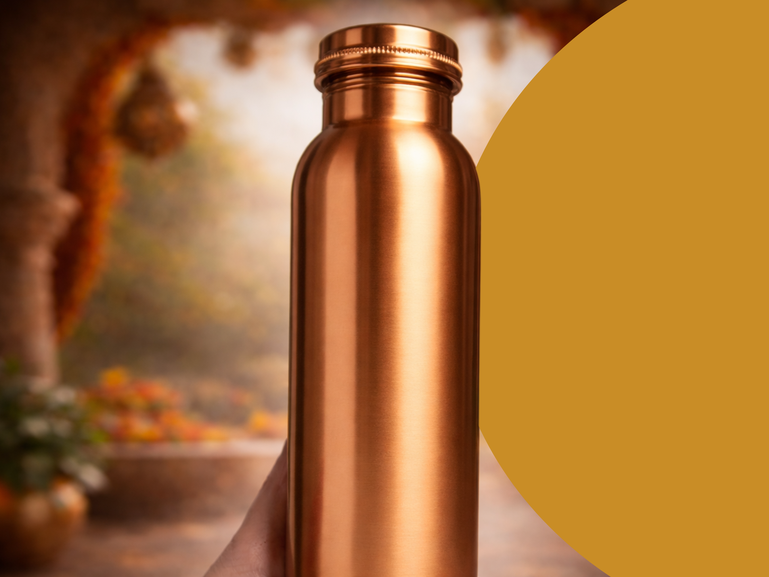 Měděná láhev na vodu vzor Hladký, 950 ml, Nature's Own