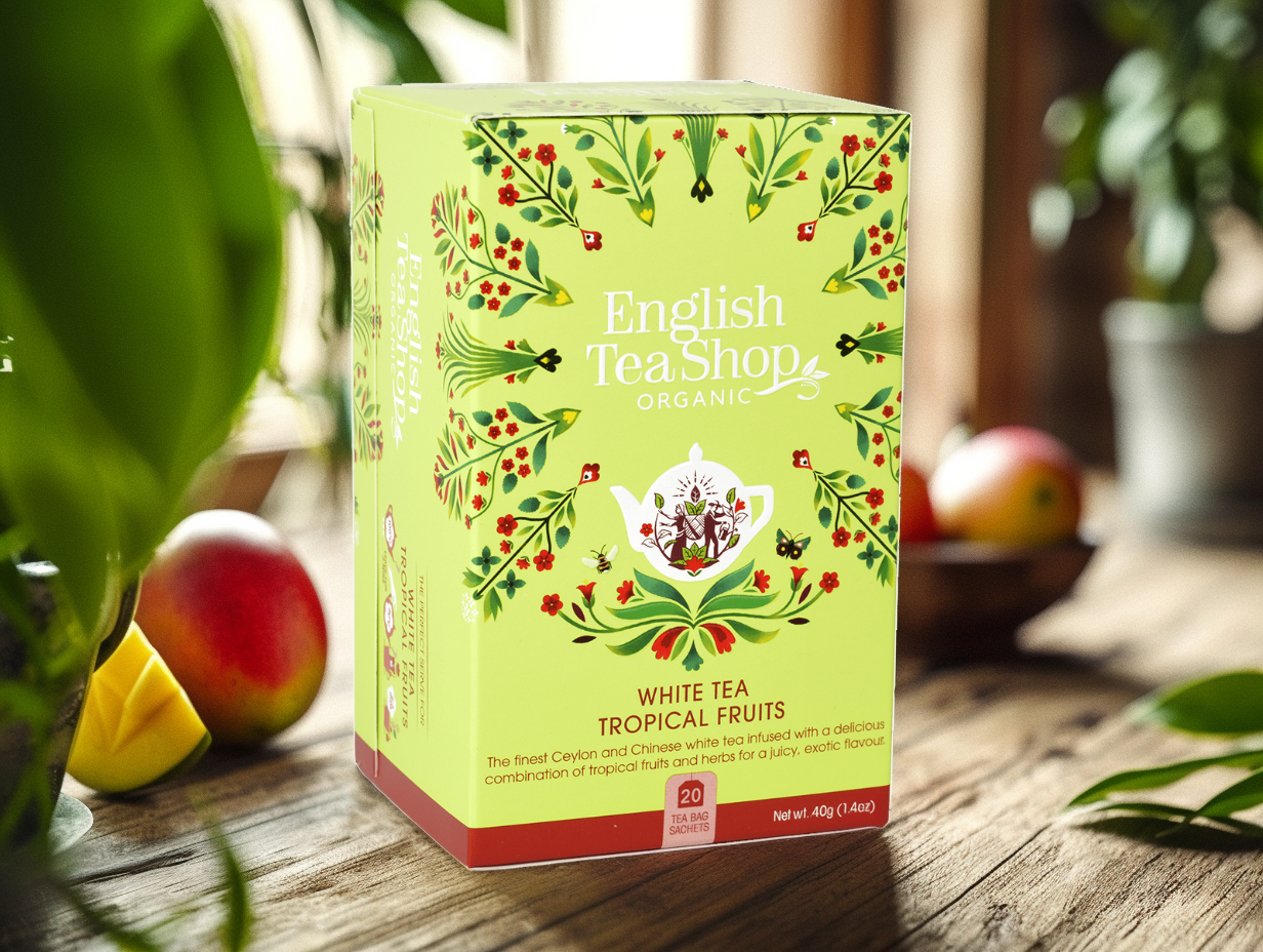 BIO Bílý čaj s tropickým ovocem, 20 sáčků, English Tea Shop