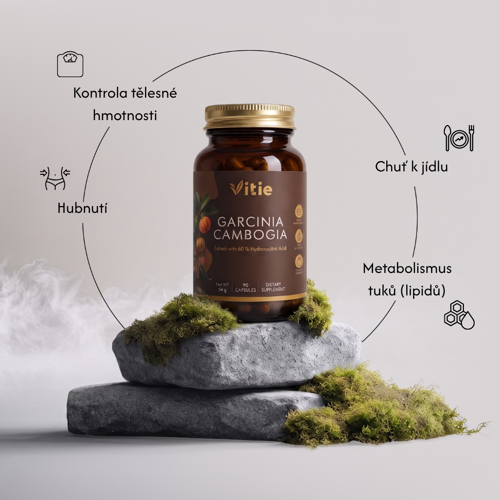 Garcinia Cambogia extrakt – 60 % HCA, 90 kapslí, Vitie