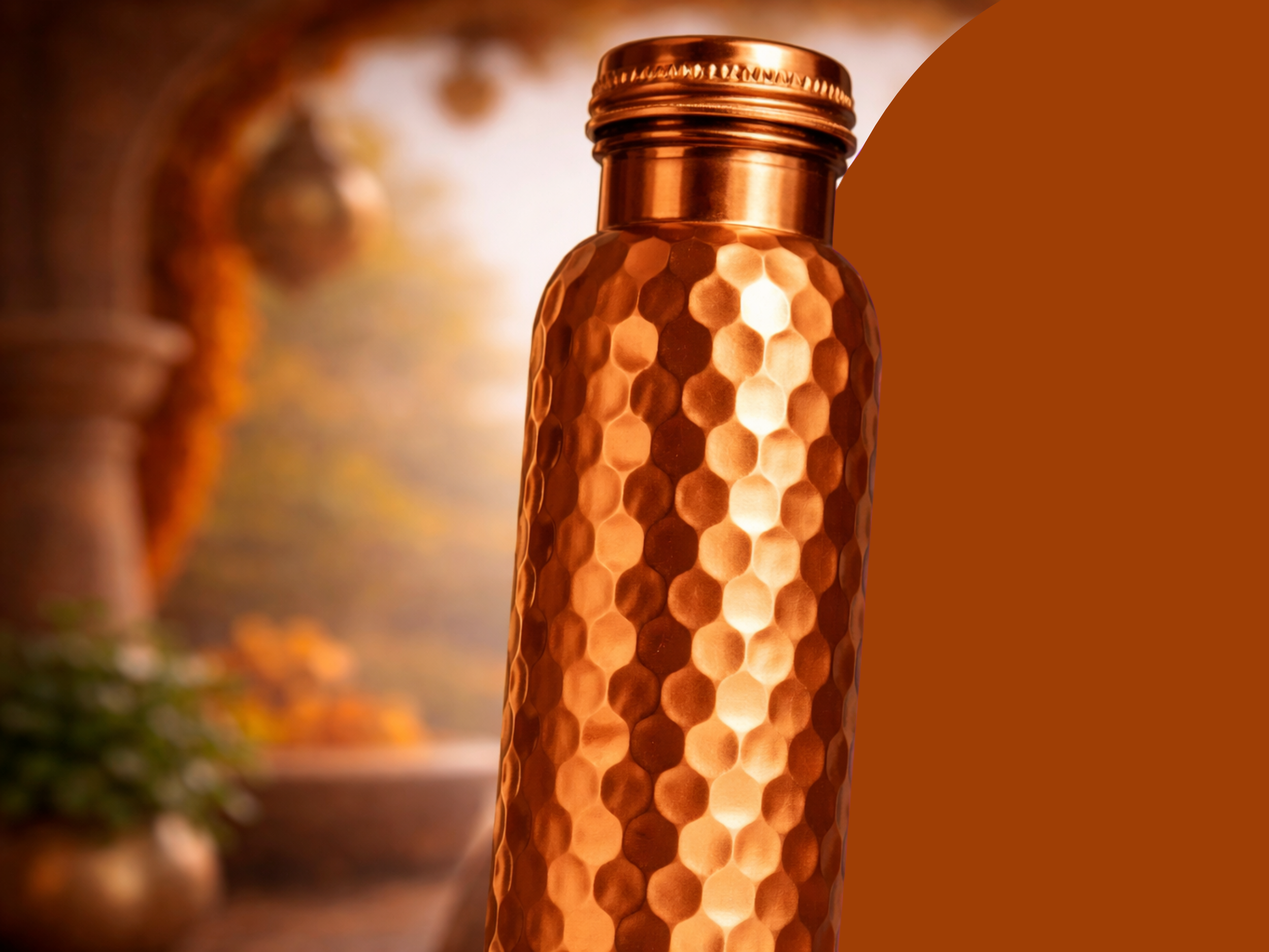 Měděná láhev na vodu vzor Diamant, 950 ml, Nature's Own