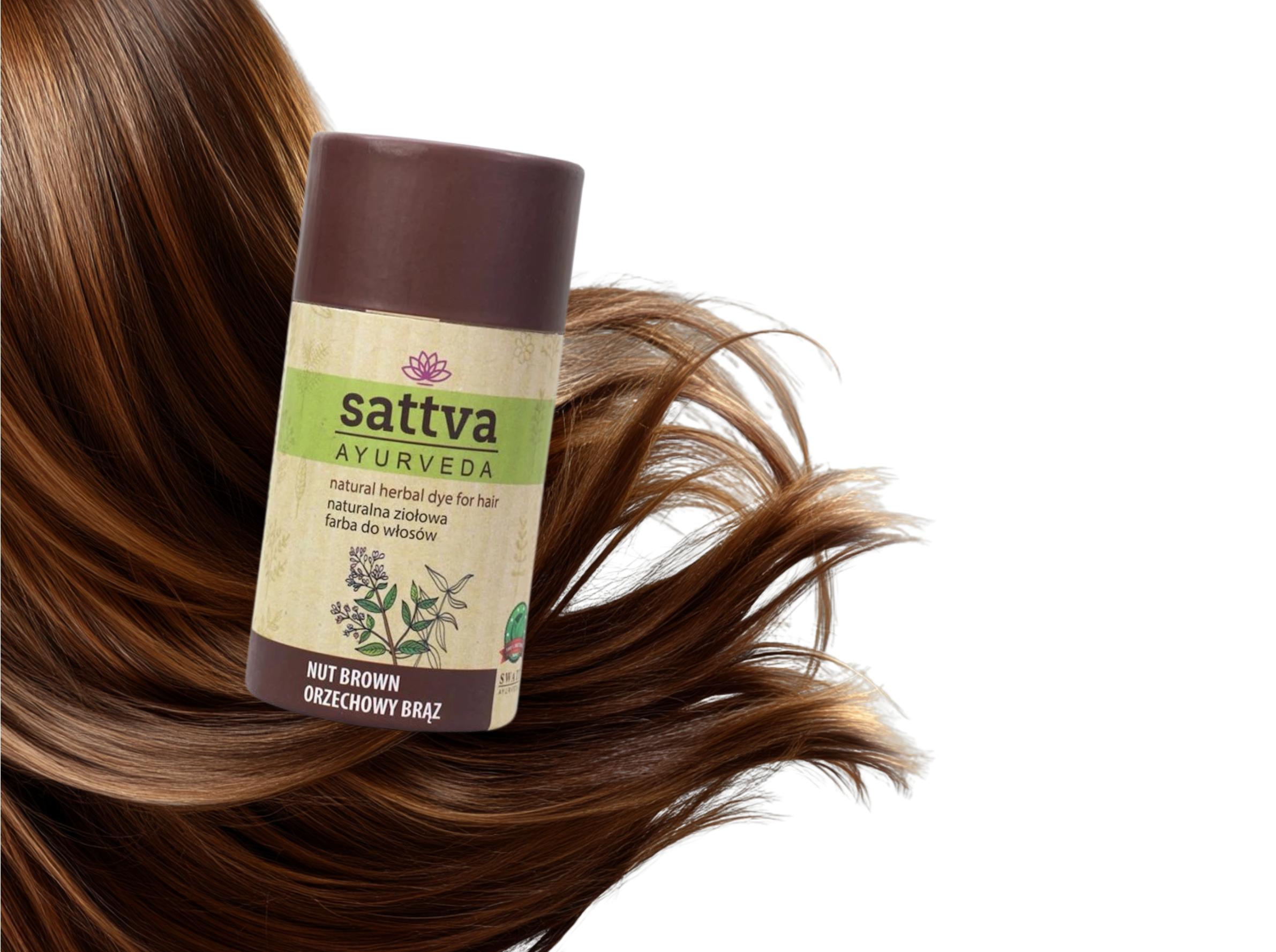 Henna Vlasy - Oříškově Hnědá, 150 g, Sattva