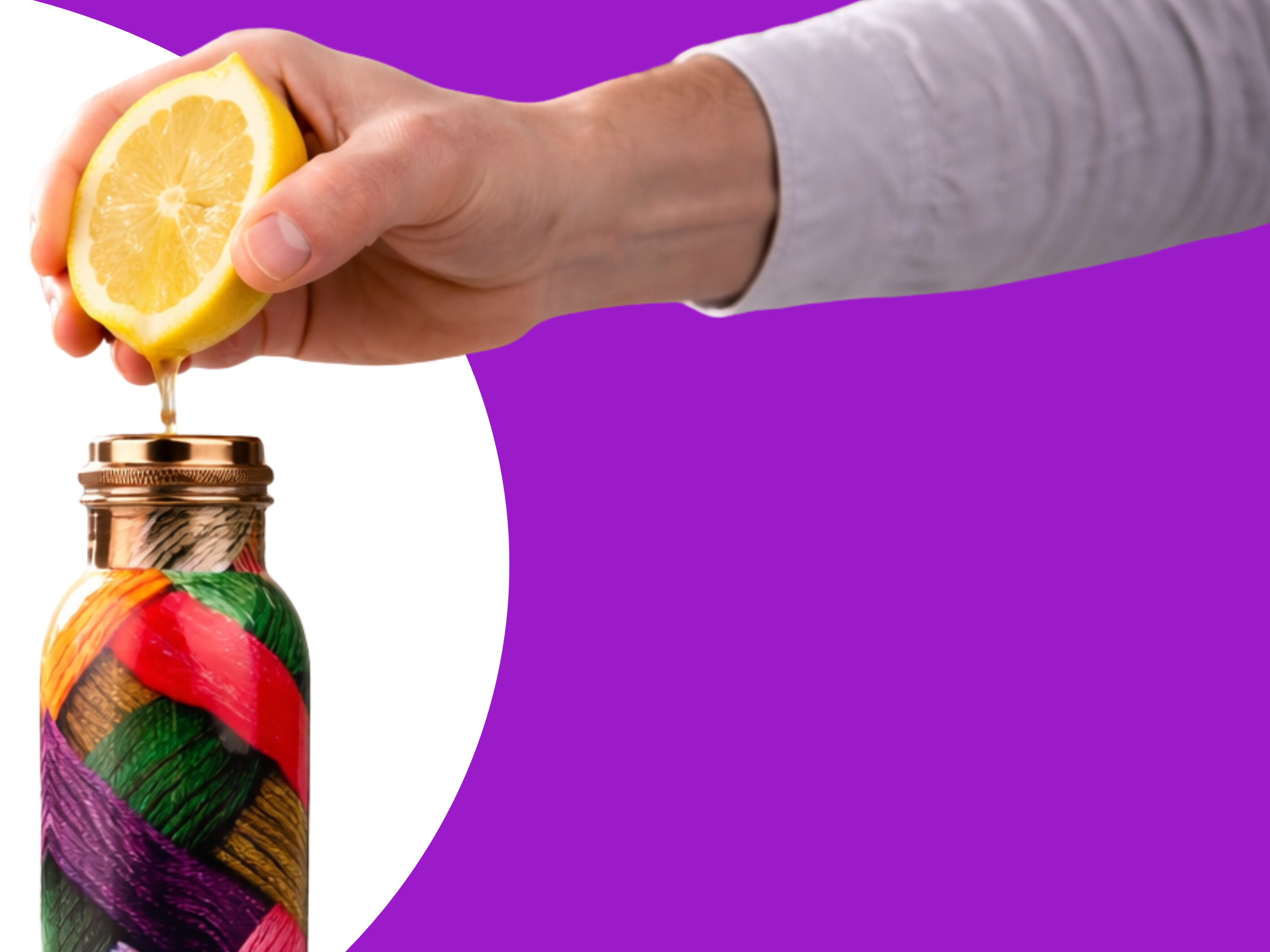 Měděná láhev na vodu vzor Vlna, 950 ml, Nature's Own