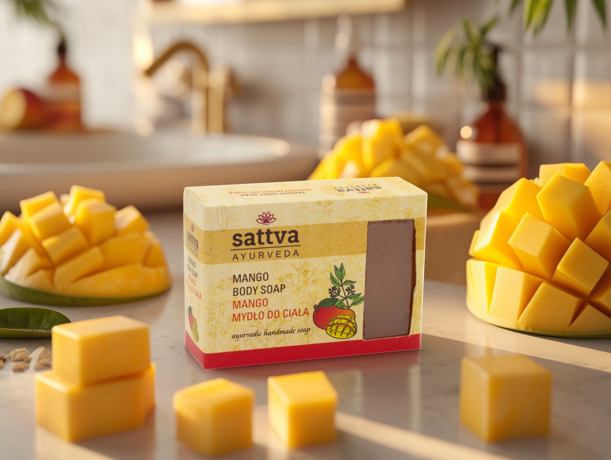 Ájurvédské mýdlo Mango, 125 g, Sattva