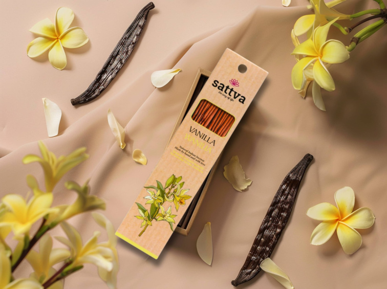 Vonné tyčinky Vanilka, 15 ks, Sattva