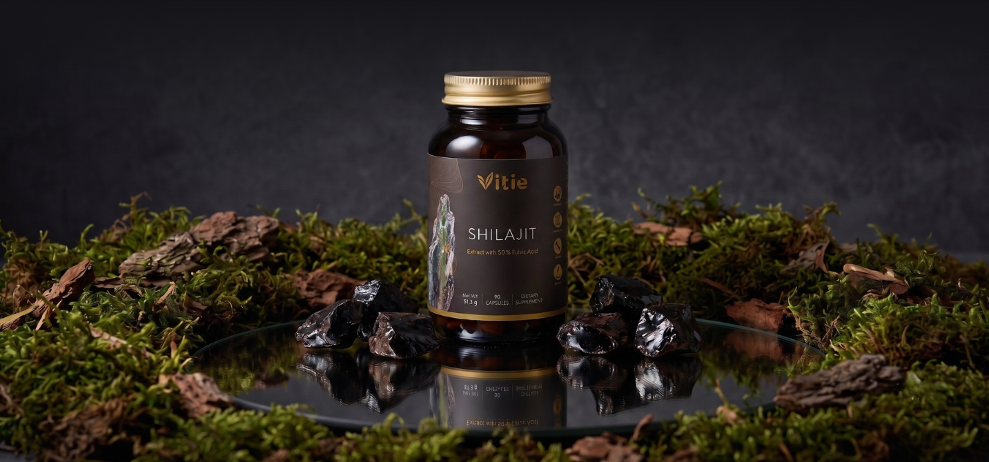 Shilajit extrakt – 50 % kyseliny fulvové, 90 kapslí, Vitie