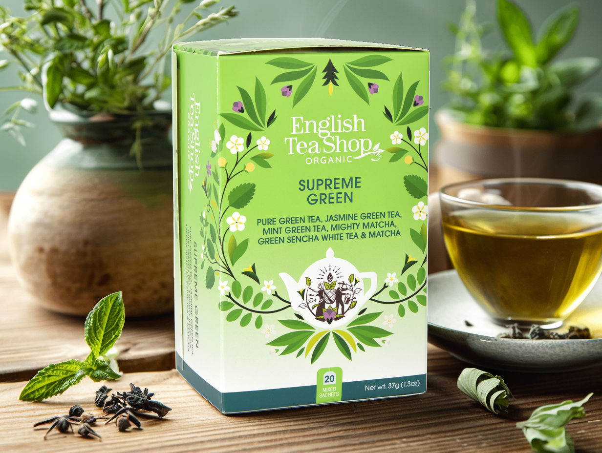 BIO čaj MIX Vrcholně zelený, 20 sáčků, English Tea Shop