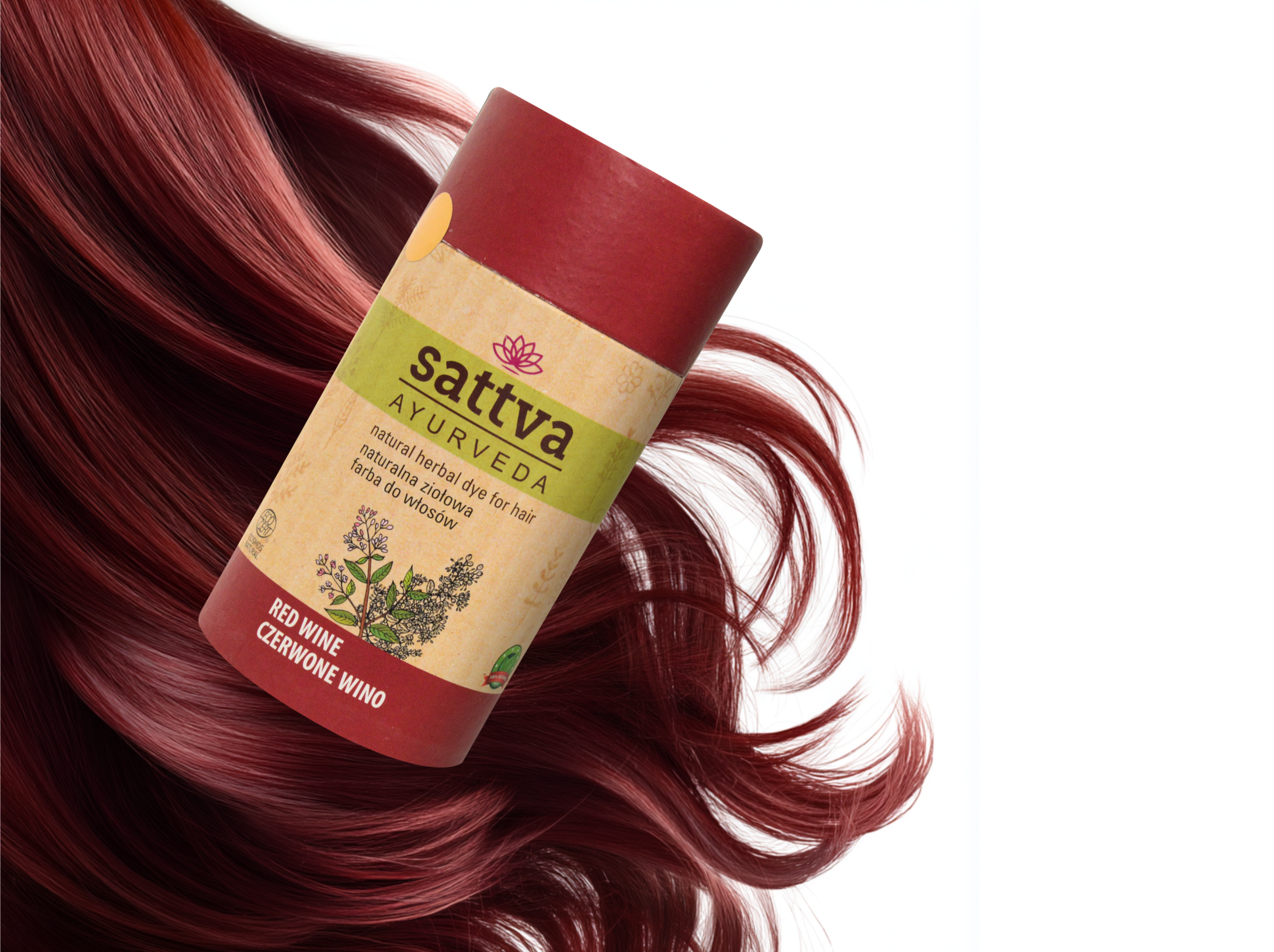 Henna Vlasy - Vínově červená, 150 g, Sattva